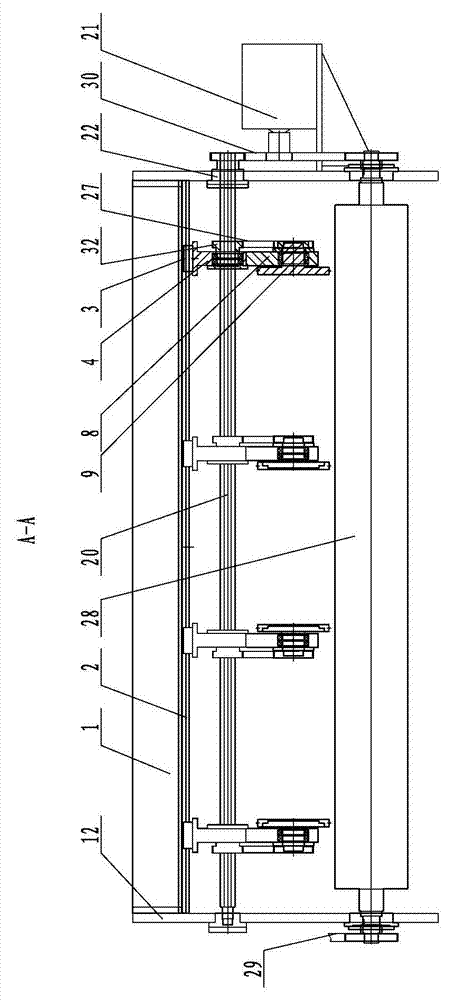 Dent adjusting device of dent splitting machine