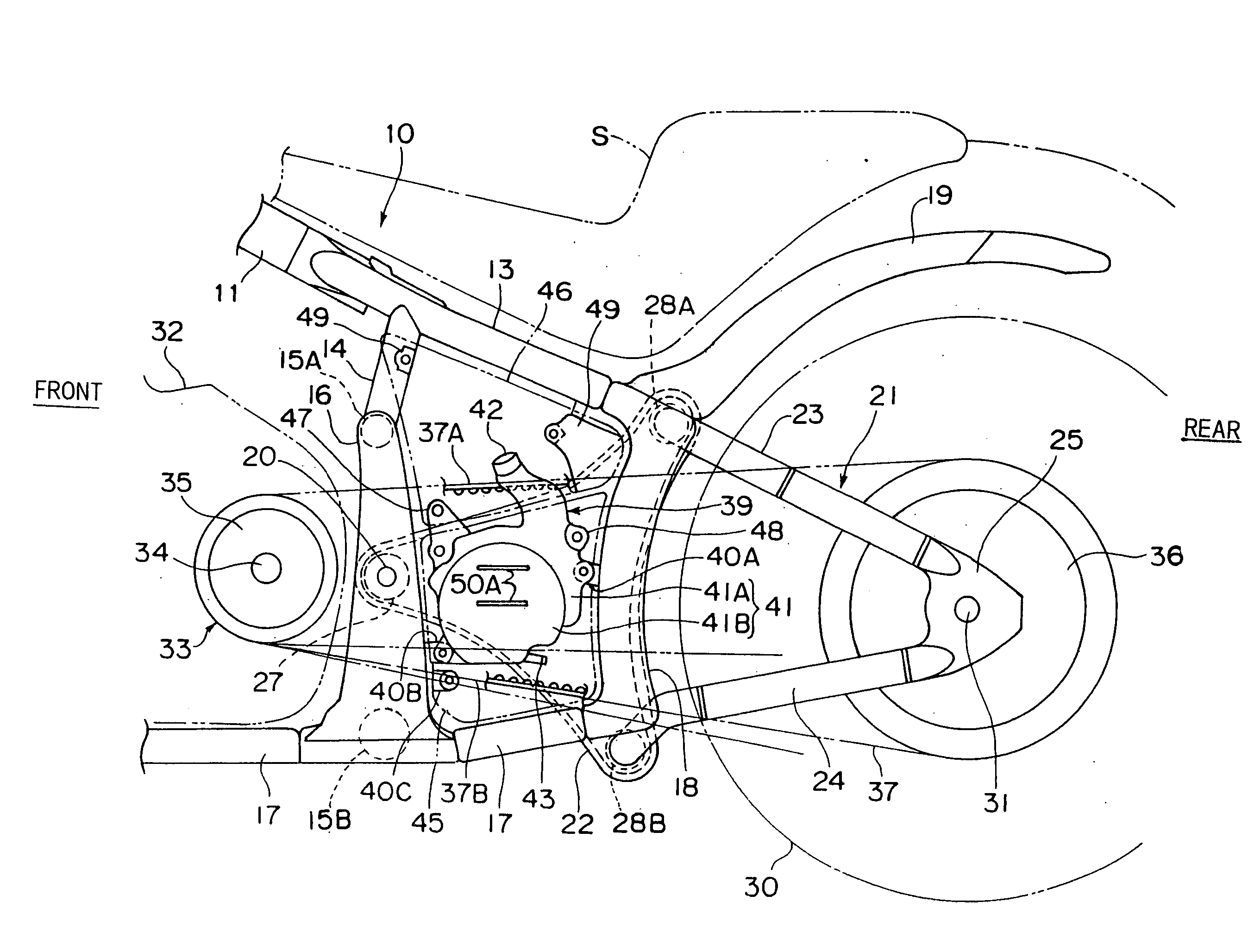 Reserve tank layout structure of motorcycle