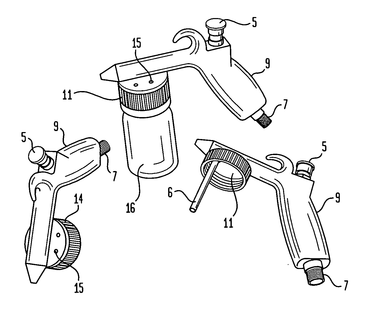 Spray gun modifications for polymeric coating applicators