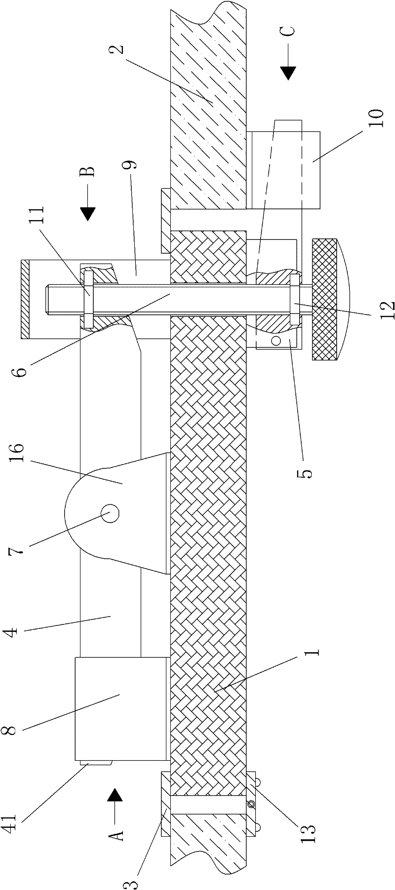 Spiral tensioning device of air conditioning box access door