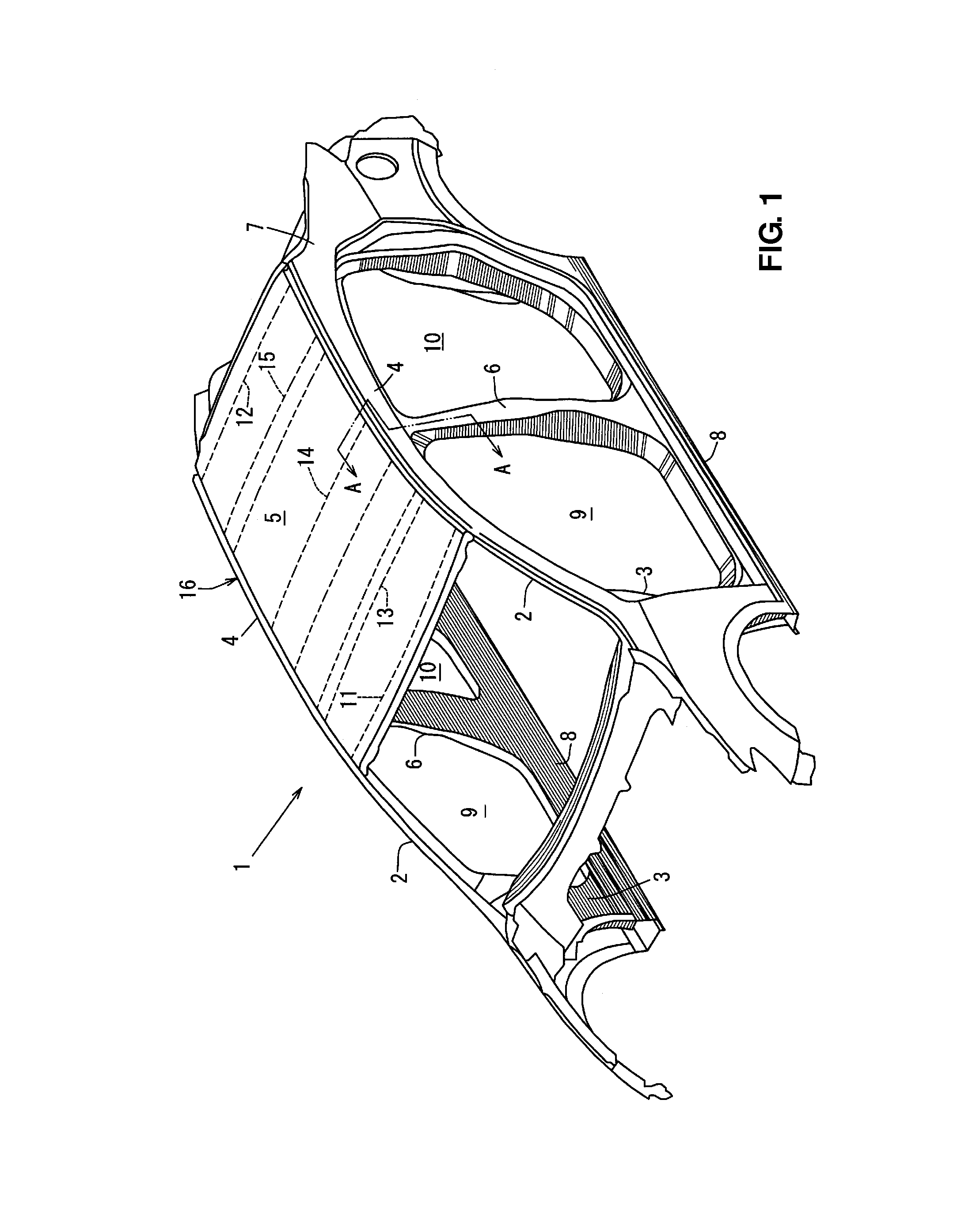 Upper vehicle-body structure of vehicle