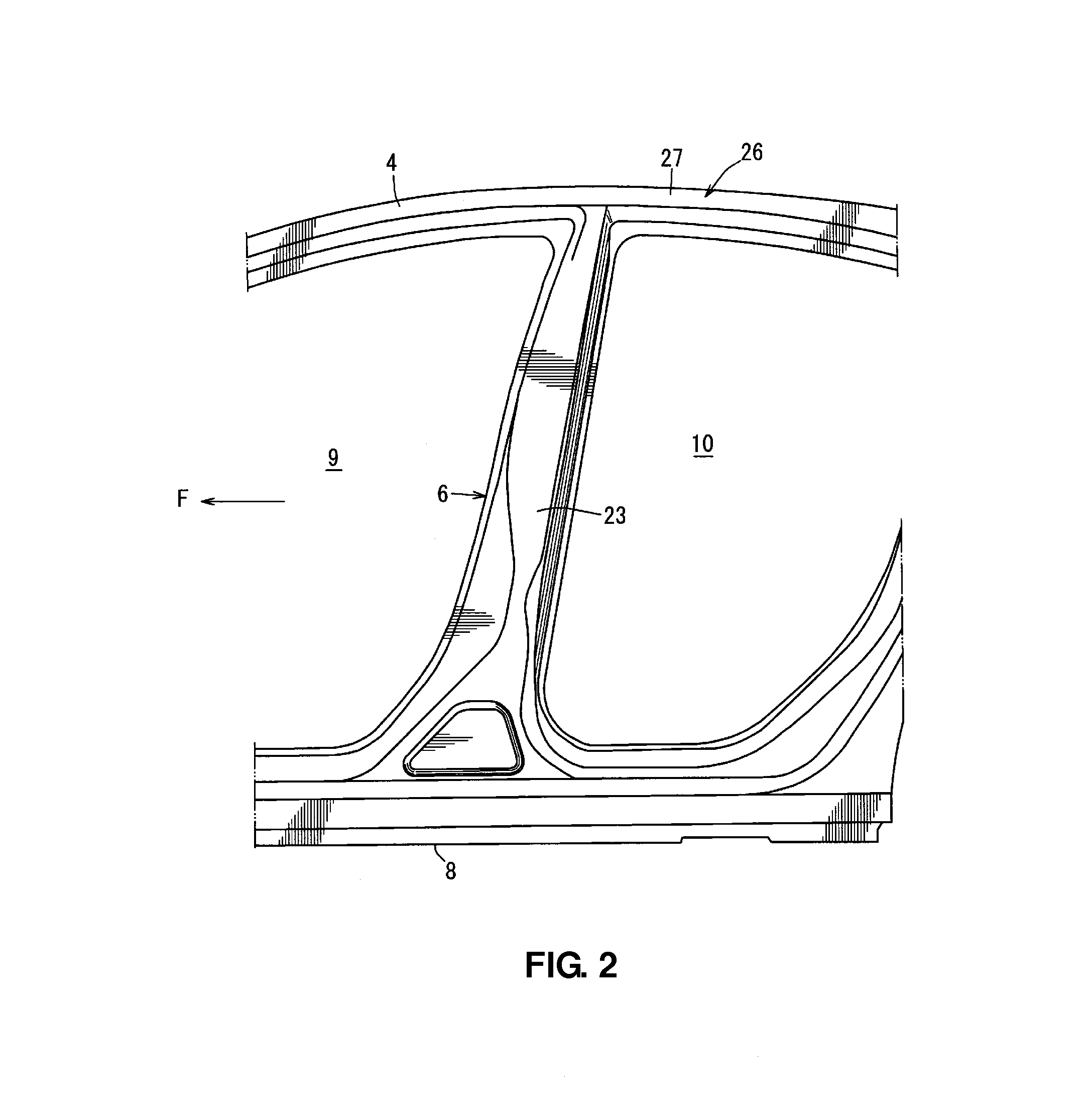 Upper vehicle-body structure of vehicle