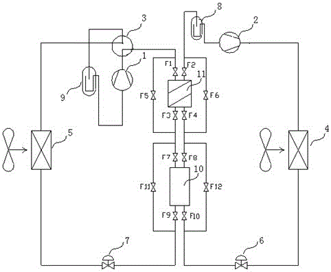 Continuous heating phase change energy storage cascade air source heat pump system and operation method