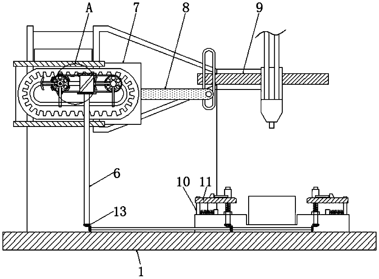 Floor paint spraying device capable of ensuring quantification and uniform paint spraying based on intermittent motion