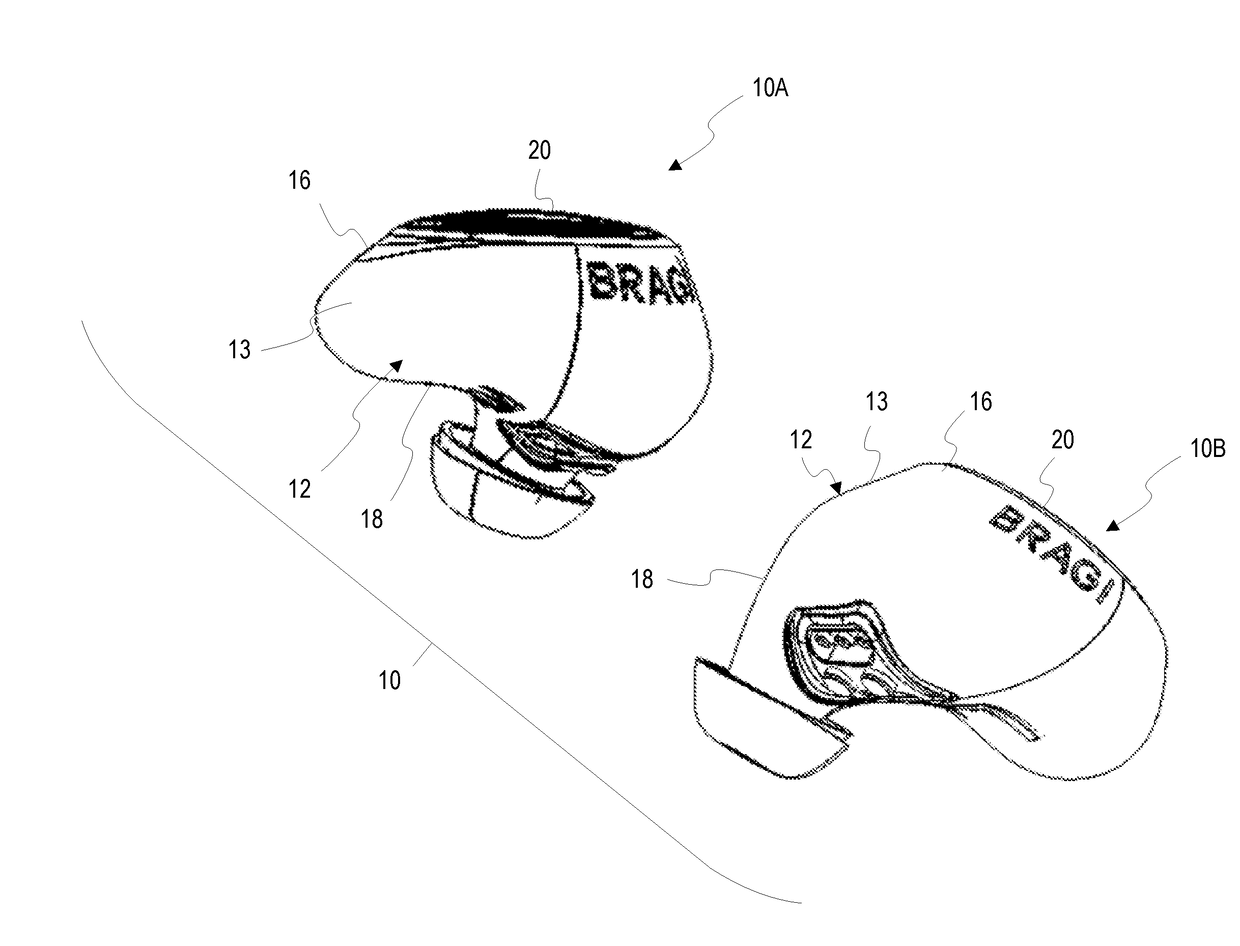 Earpiece with wirelessly recharging battery