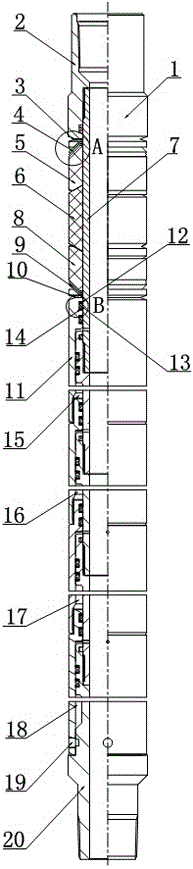 A four-stage compression packer suitable for high temperature and high pressure construction conditions