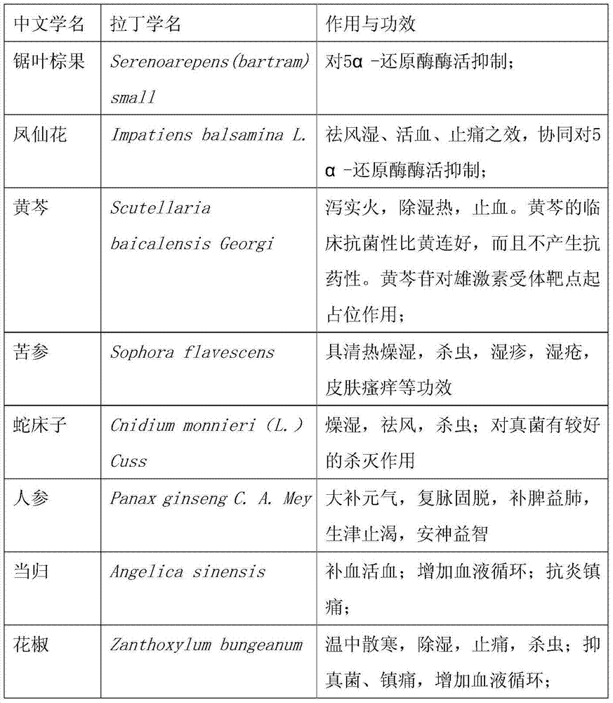 Plant extract composition applicable to androgenetic alopecia, and preparation method and application thereof