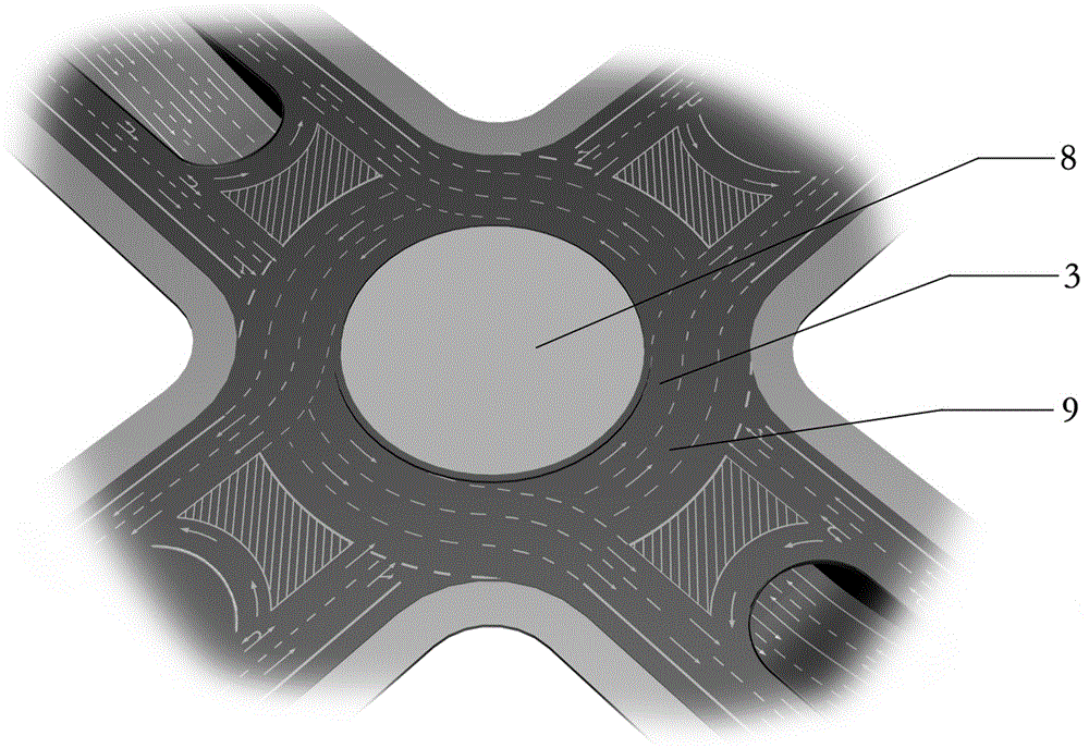 Crossroad structure without traffic lights