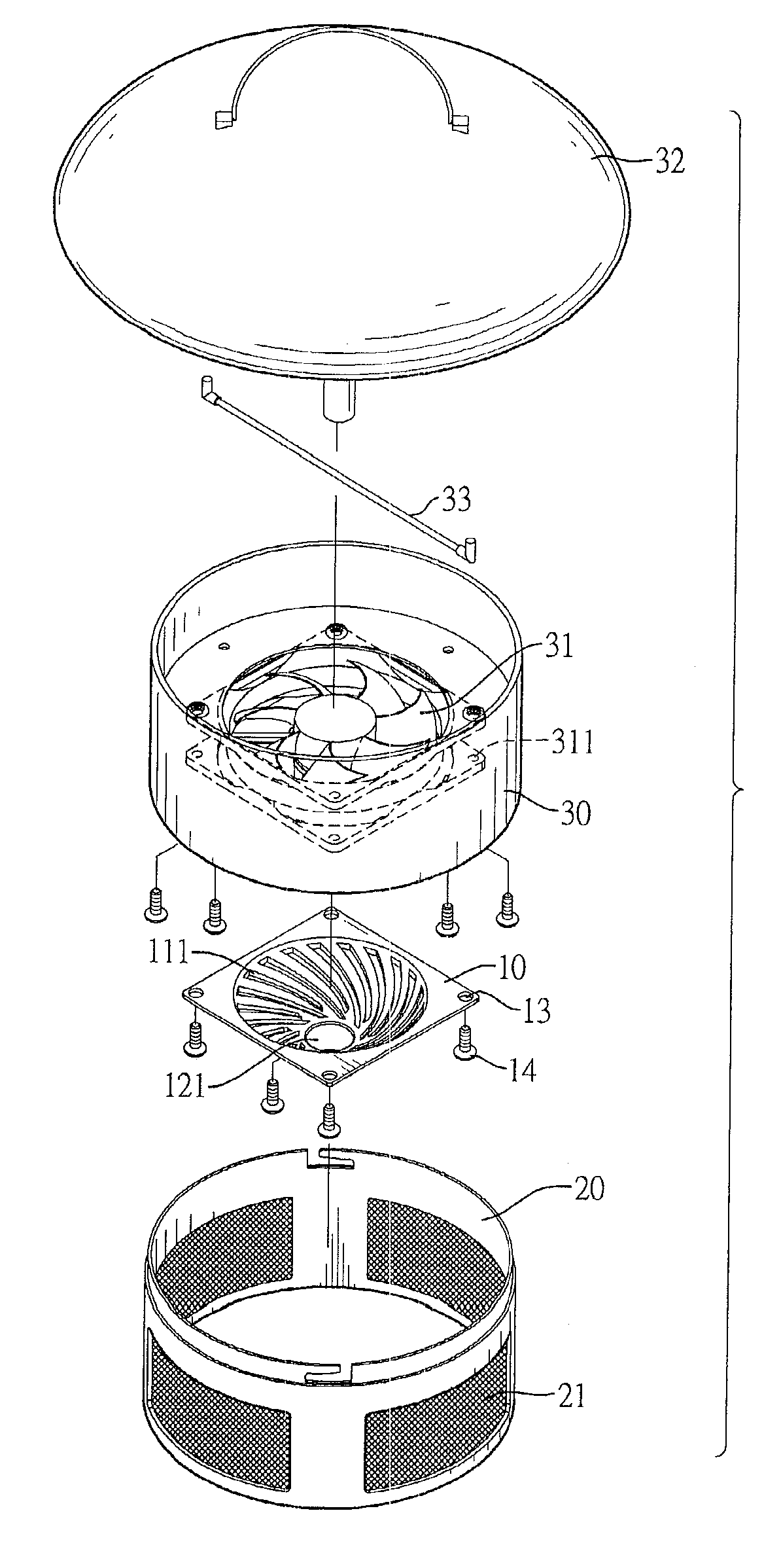 Fan grill for a mosquito trap