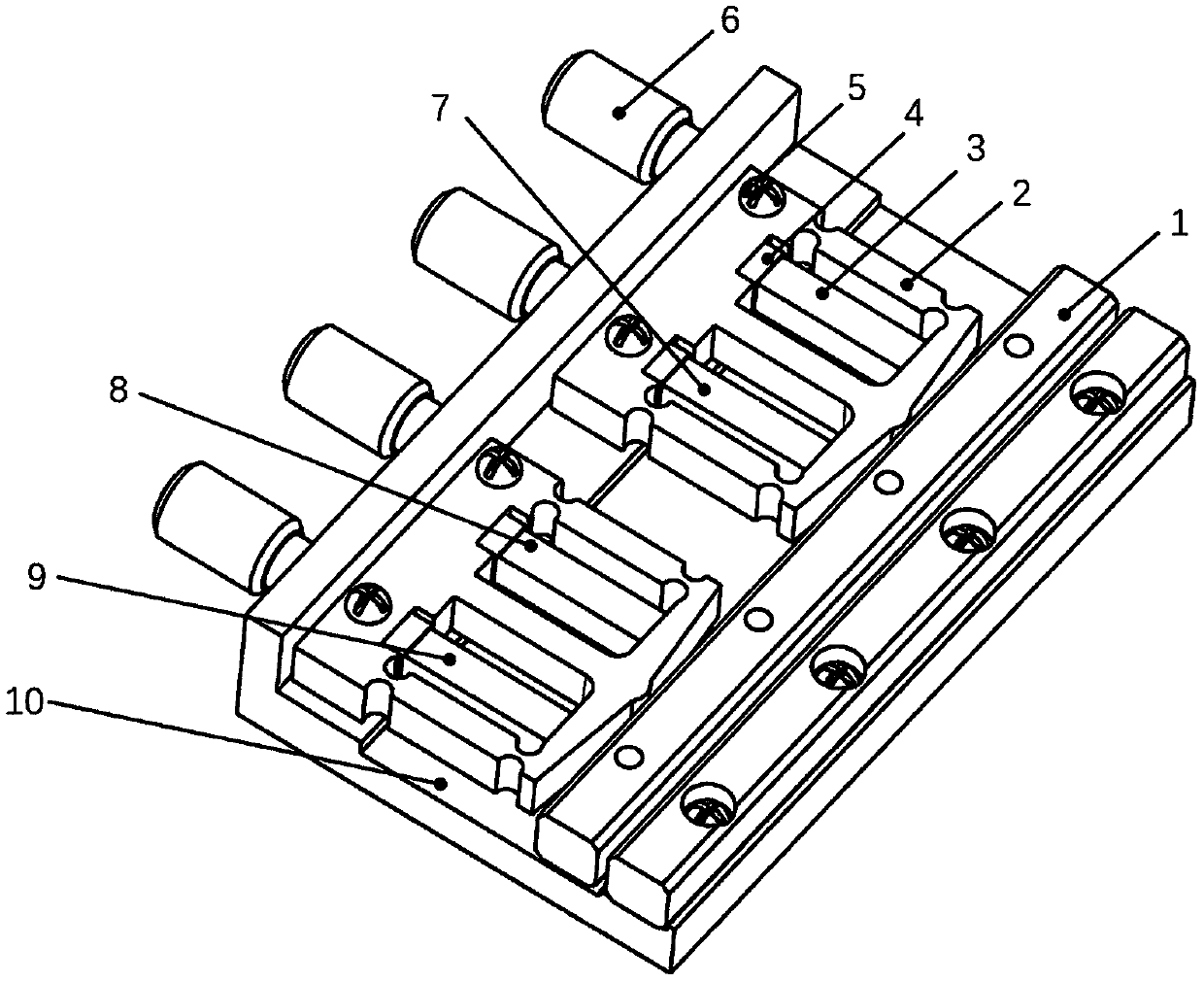 Umbrella-shaped crawling type piezoelectric driving platform