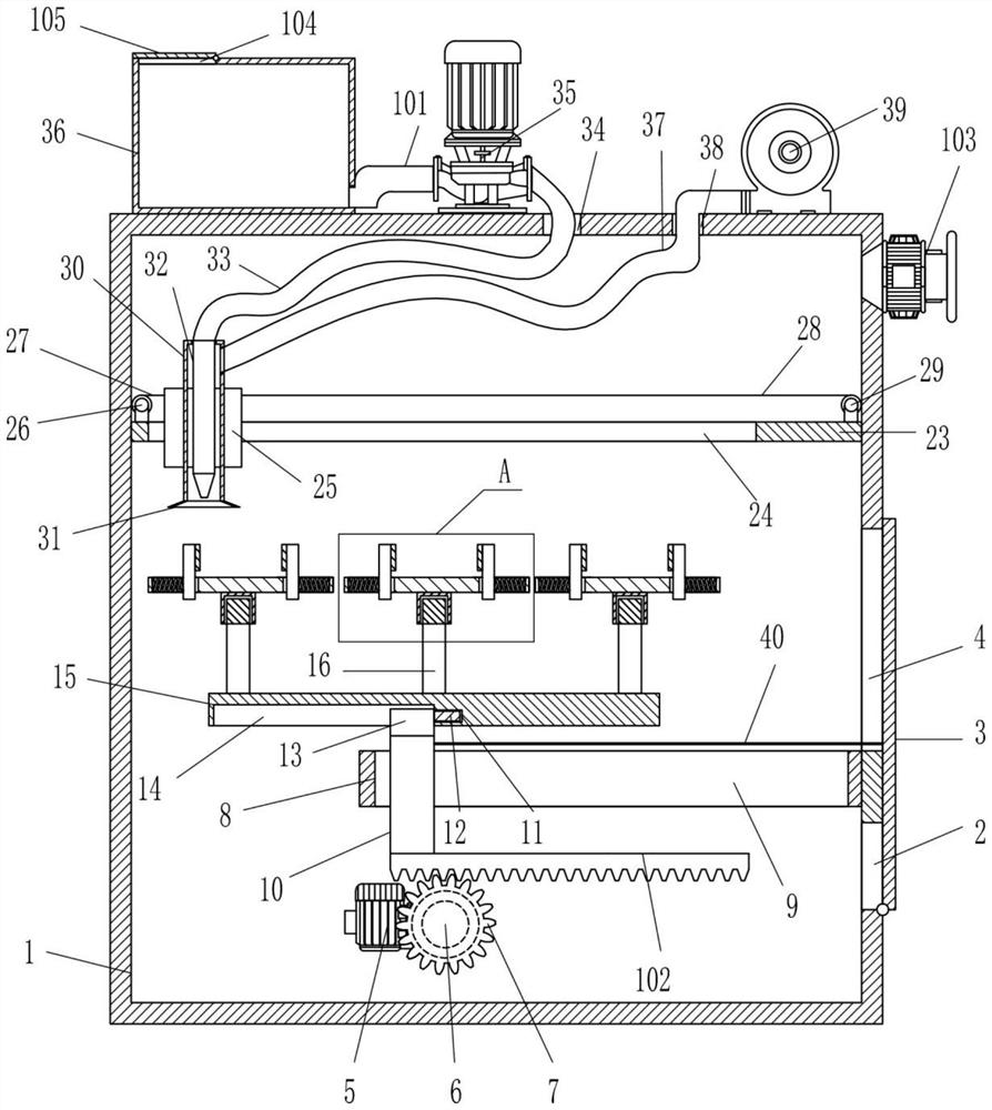 A glue spraying machine for semiconductor processing