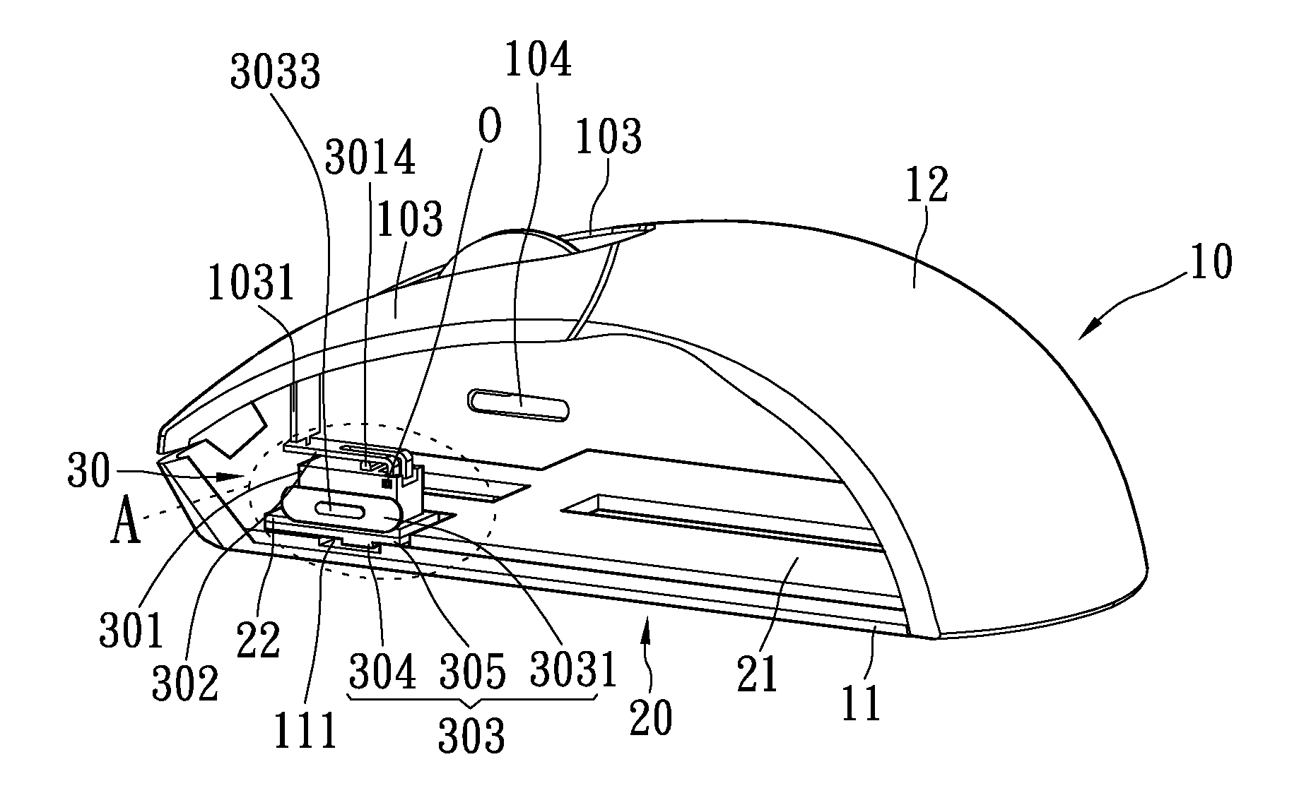 Mouse structure with adjustable clicking force function