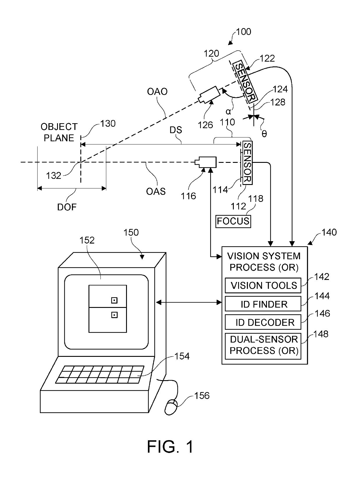 Dual-imaging vision system camera, aimer and method for using the same