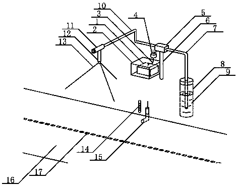 Cooling device for hydrogen cell water suction pump to pump well water to spray water to asphalt pavement