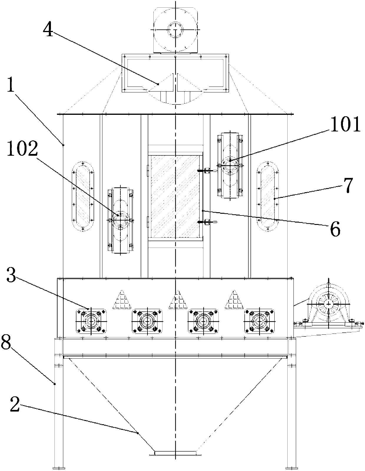 Material cooler with uniform and controllable discharging function