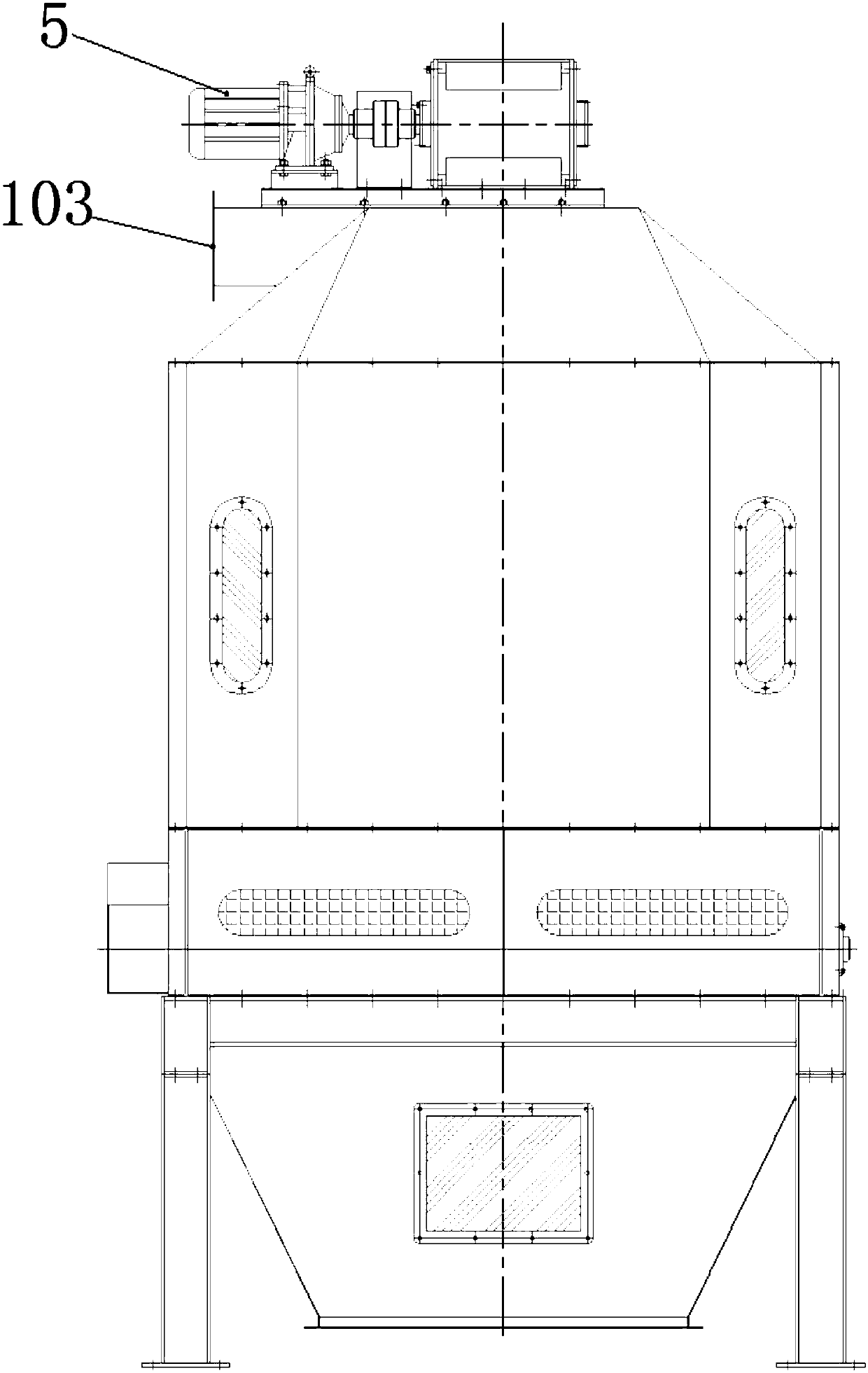 Material cooler with uniform and controllable discharging function