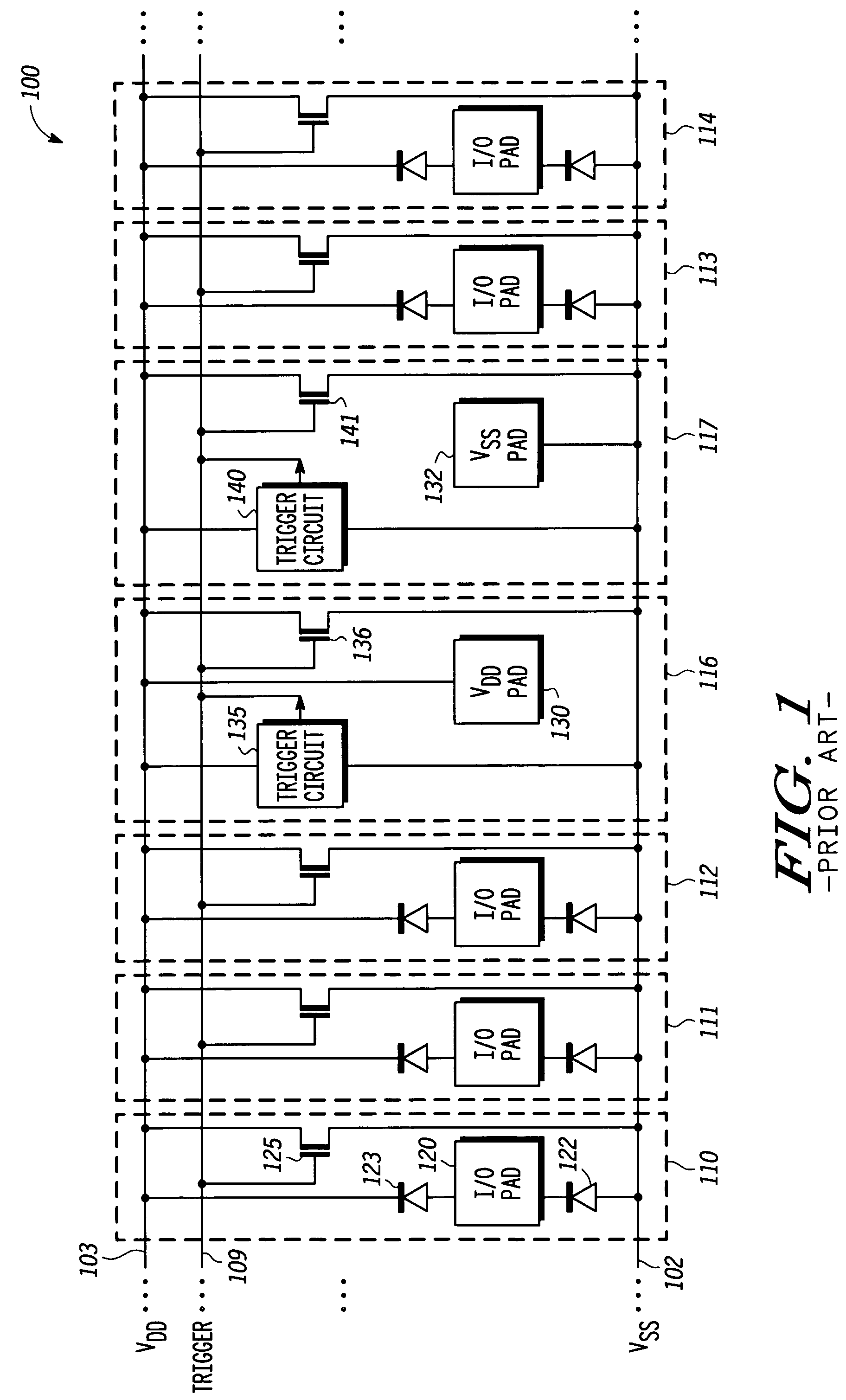 I/O cell ESD system