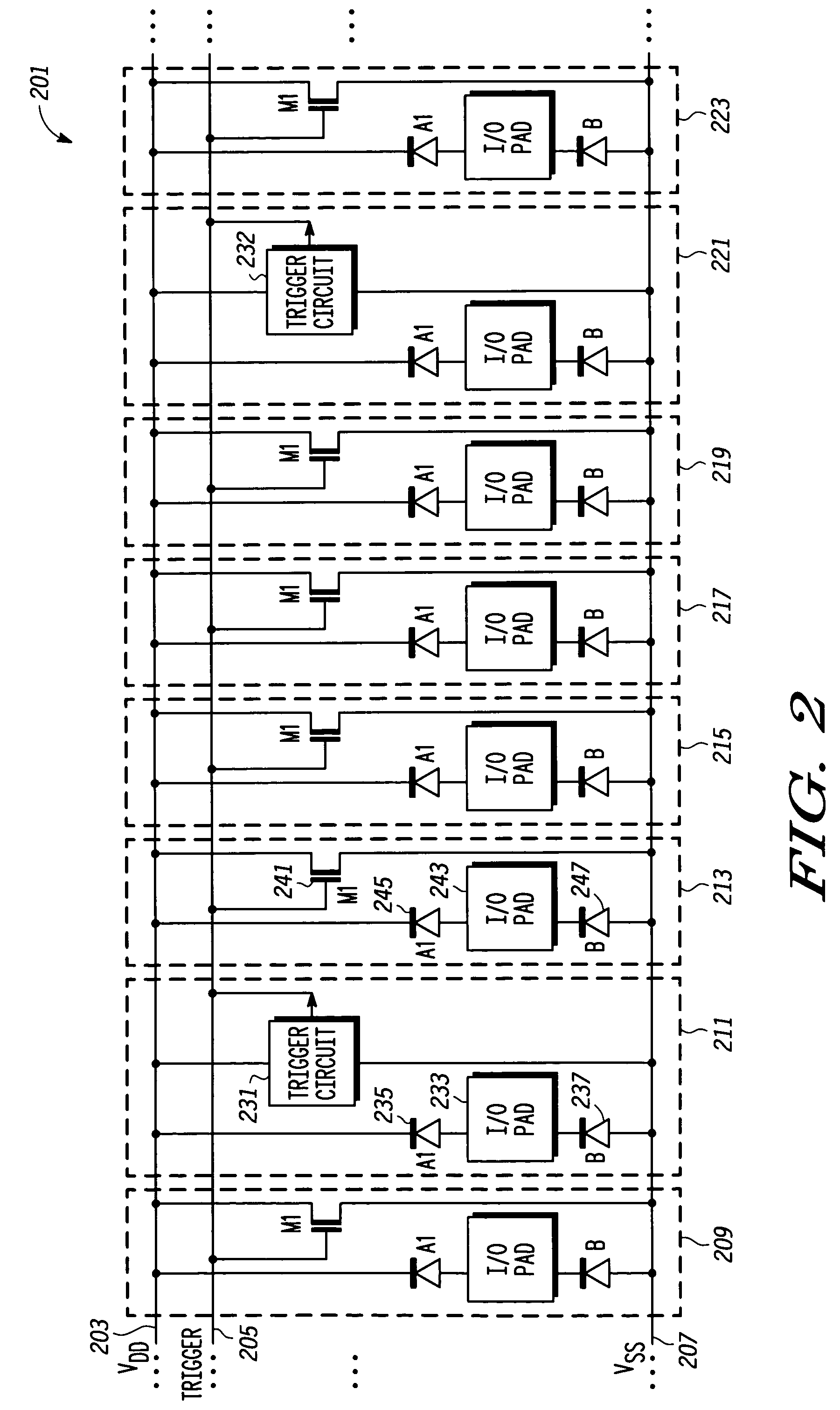 I/O cell ESD system