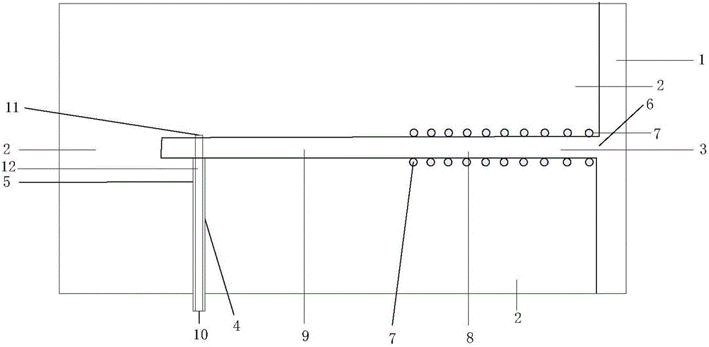 Coaxial feed metal through hole stepped-impedance half slot antenna