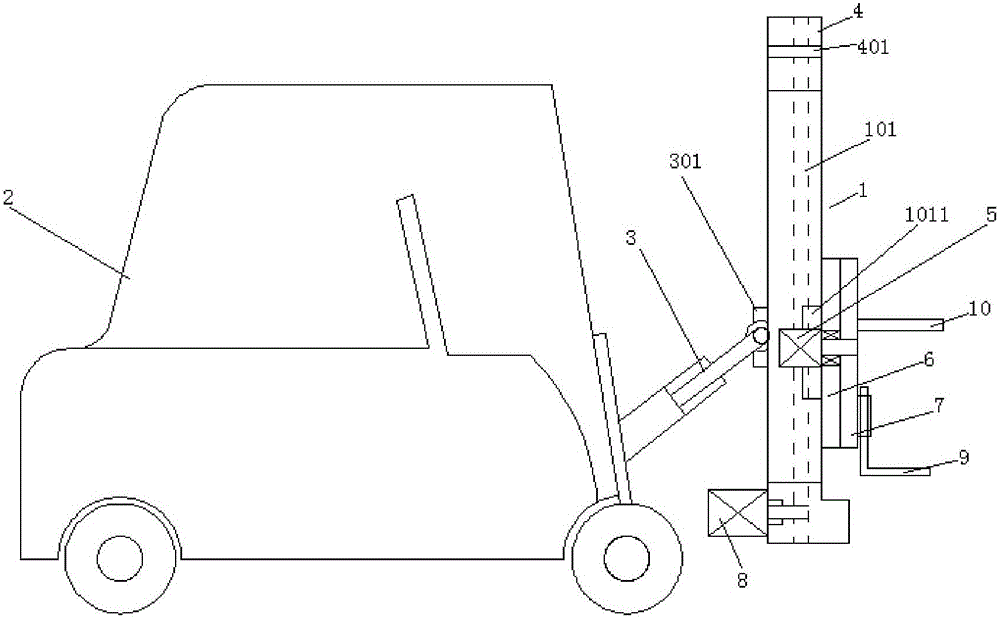 Forklift for disassembling automobile