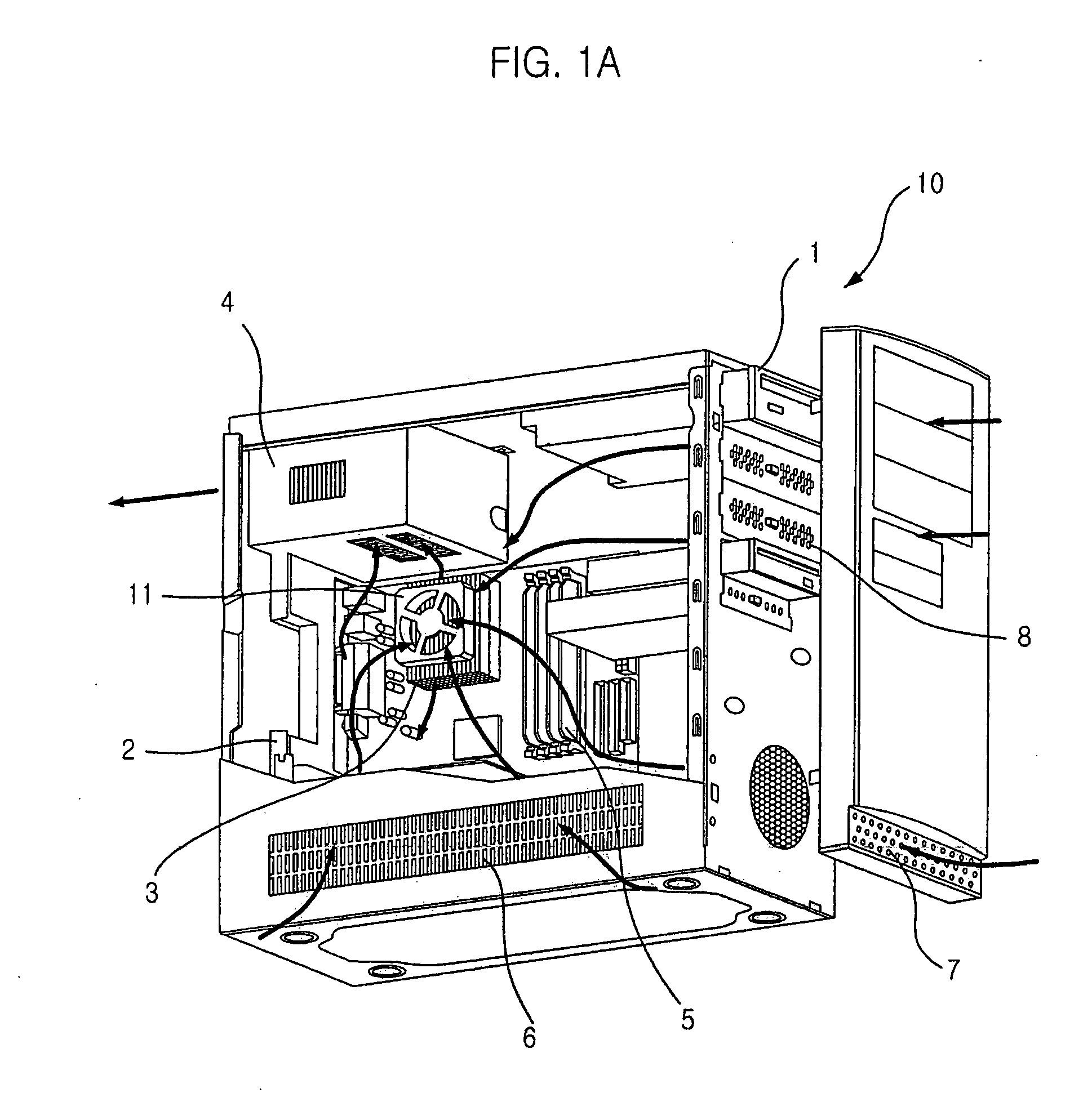 Cooling system for electric element of personal computer