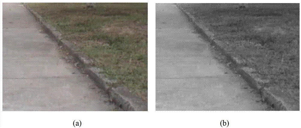 Method based on monocular vision for detecting and roughly positioning edge of road