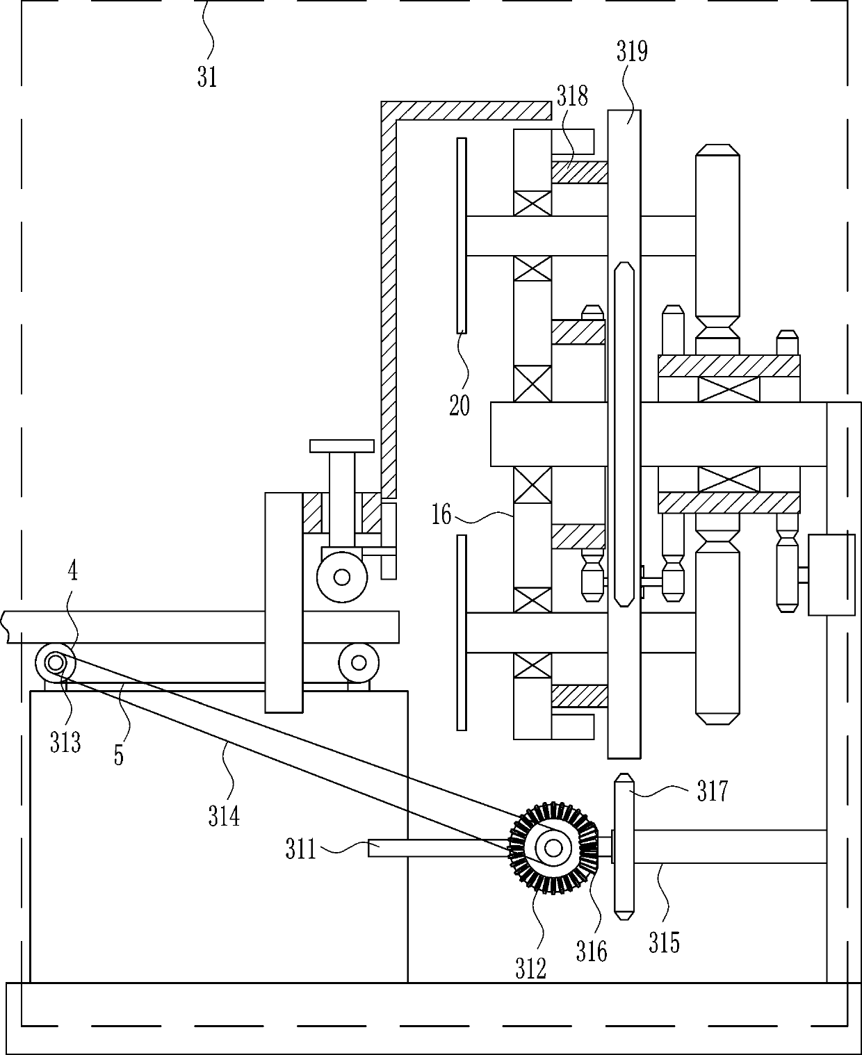 A rapid and equal-length self-propelled cutting equipment for wooden poles used in construction