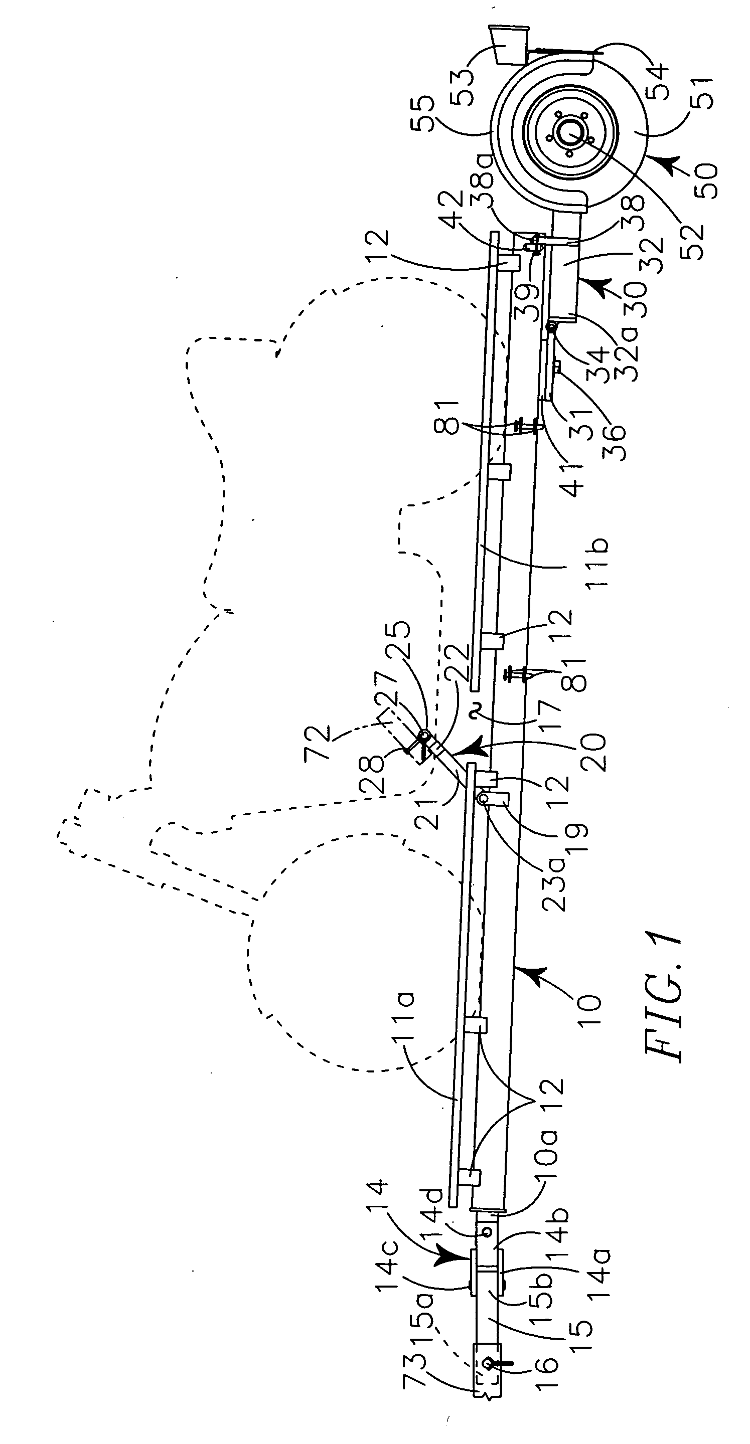 Mono-beam motorcycle trailer and support assembly