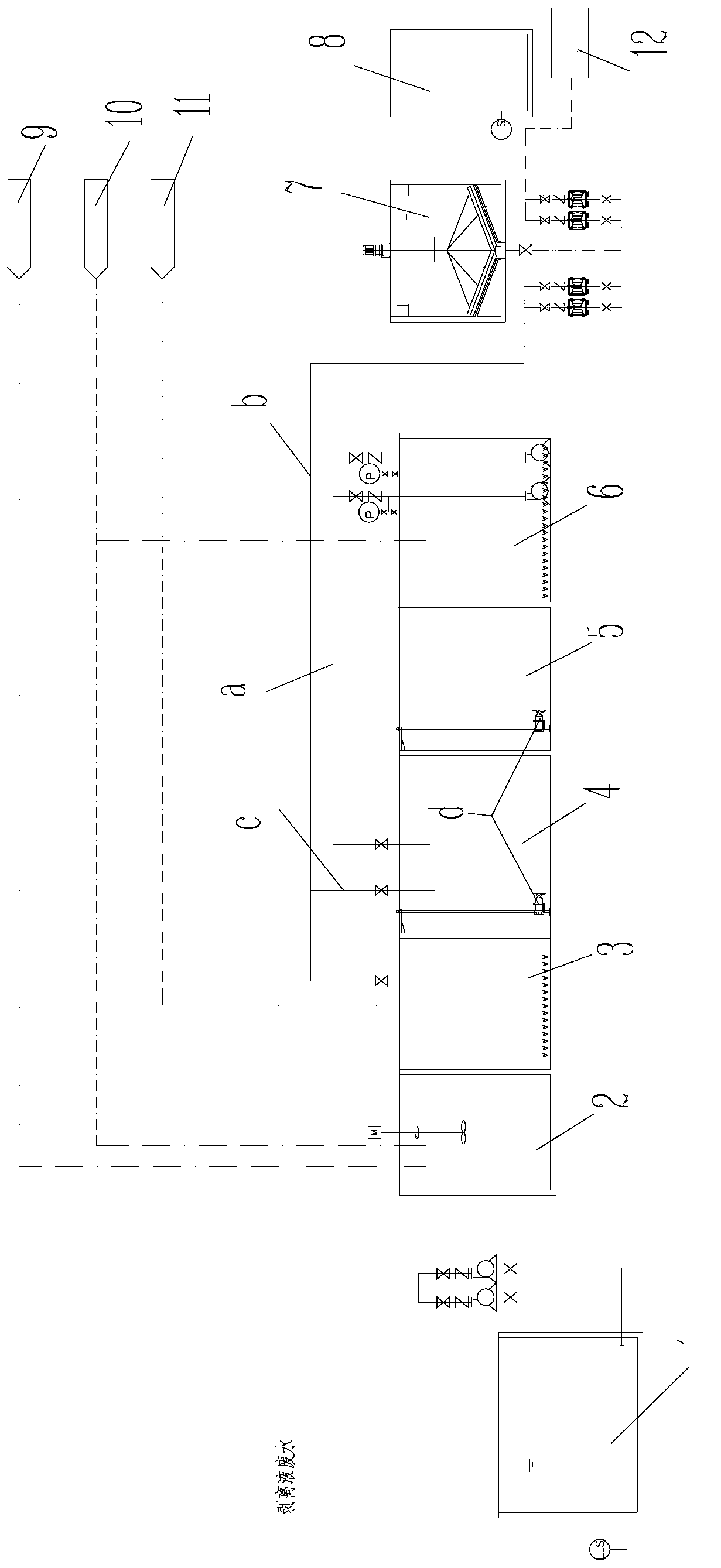 Treatment method of high-concentration peeling liquid wastewater