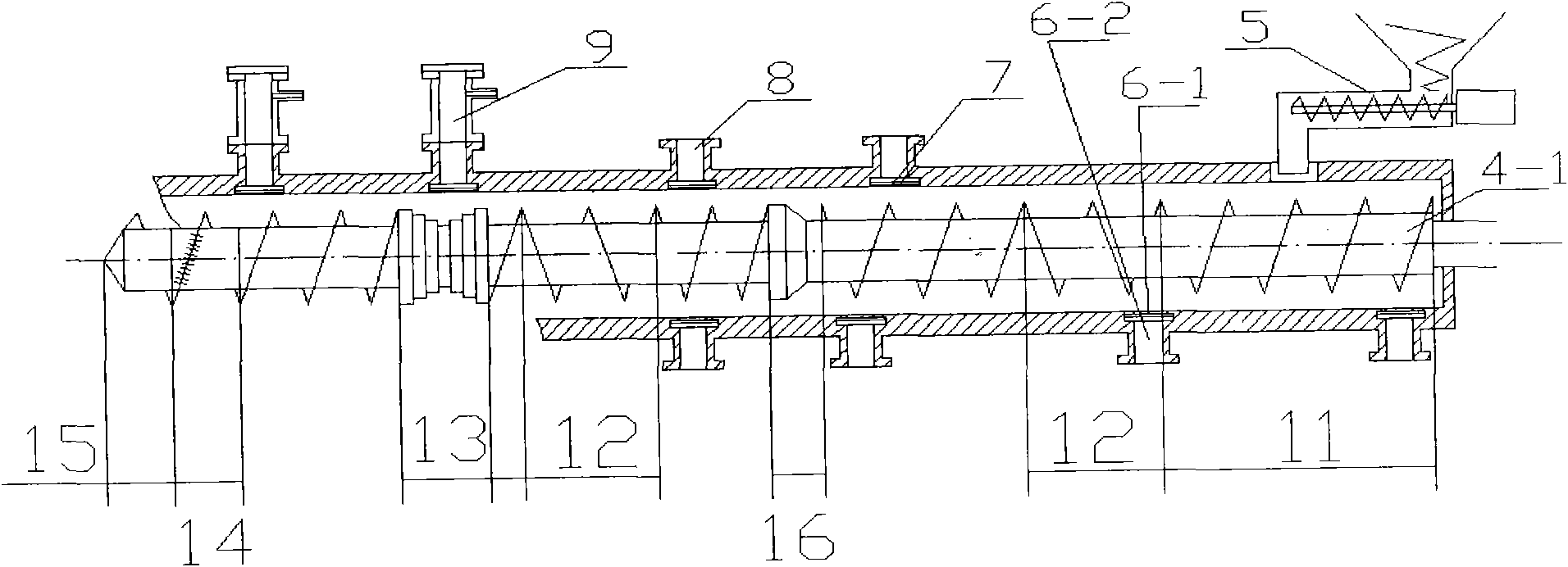 Double screw dehydrating equipment capable of realizing dehydrating, drying and puffing processes