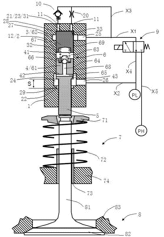 Driver with hydraulic tappet