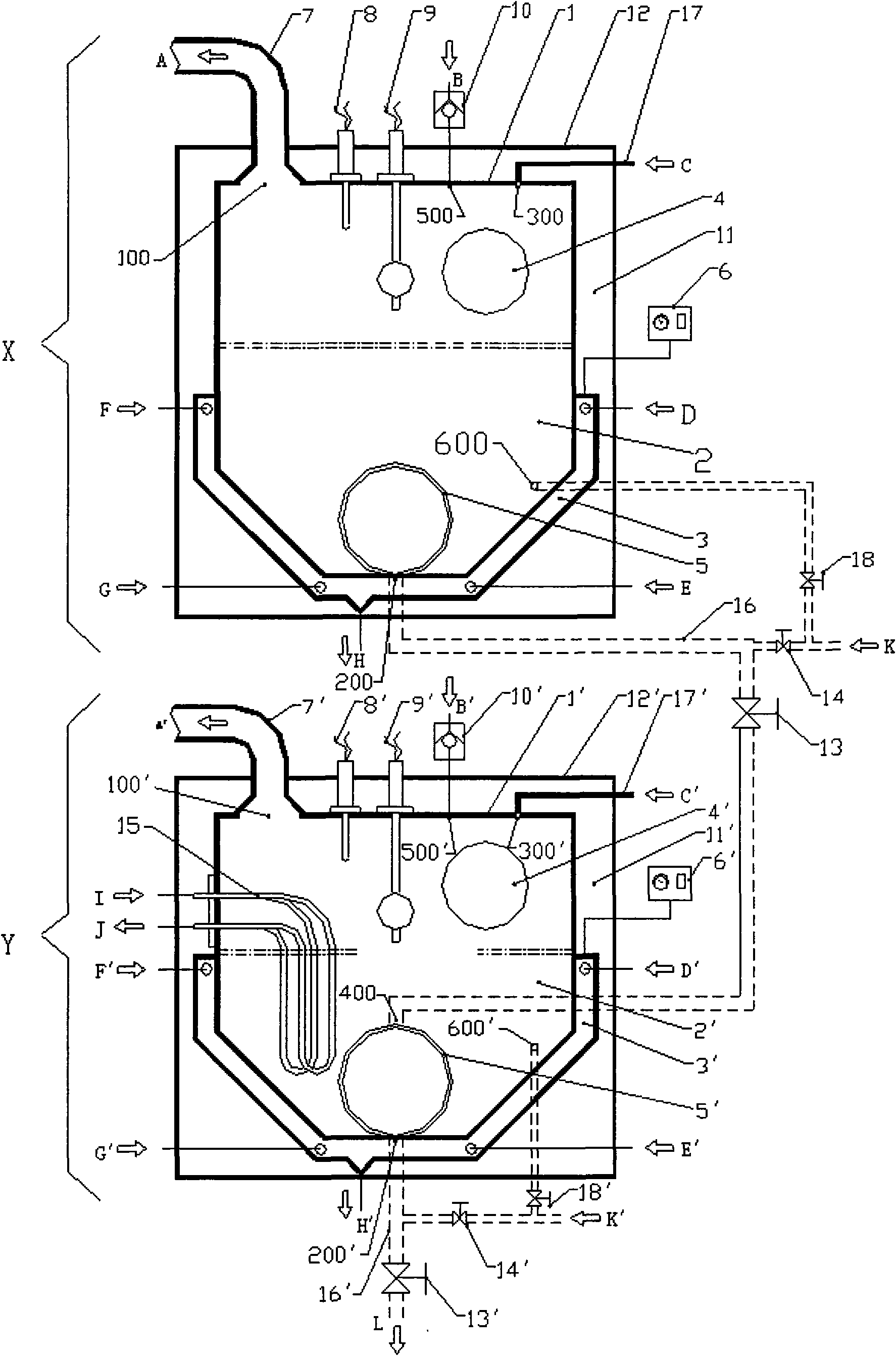 Interporosity flow double-distilled box structure in fur defatting machine