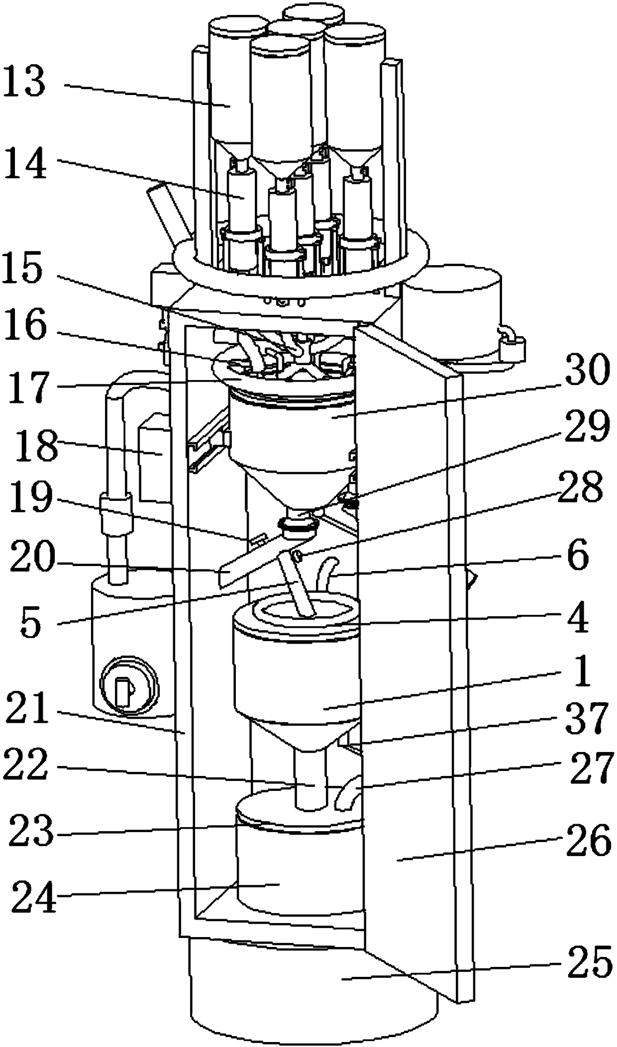 Grain hot cooking machine with rinsing action