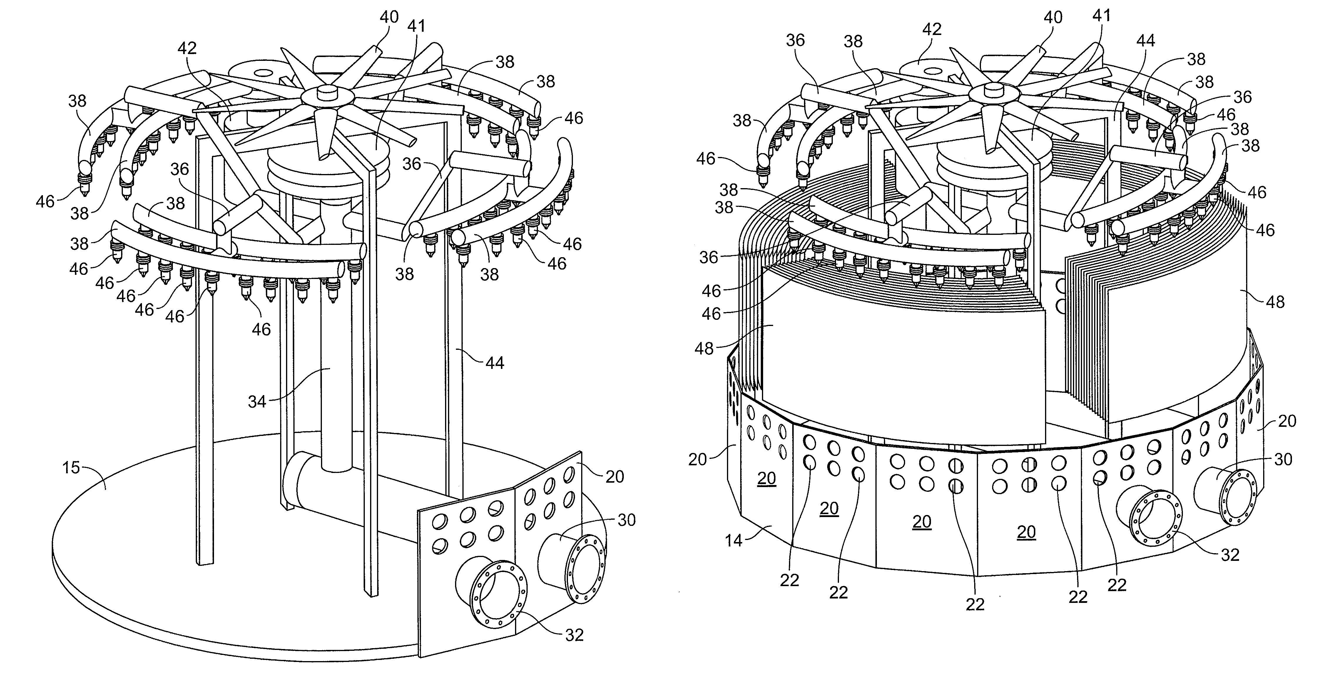 Cooling tower with geodesic shell