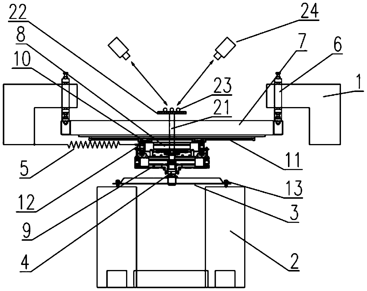 Deep sea multi-column mooring floating platform vortex-induced motion pool test device