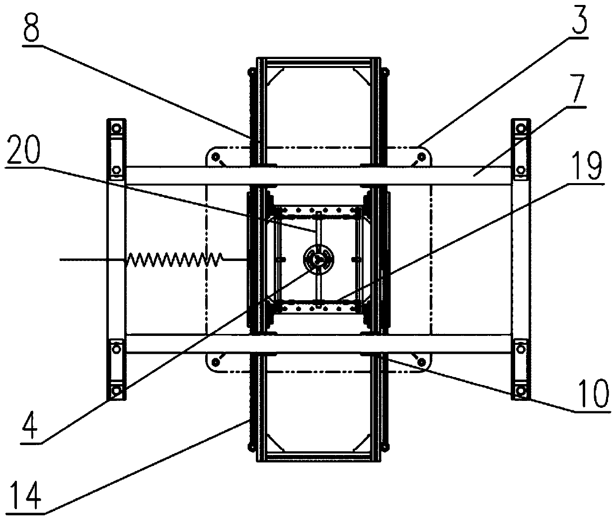 Deep sea multi-column mooring floating platform vortex-induced motion pool test device