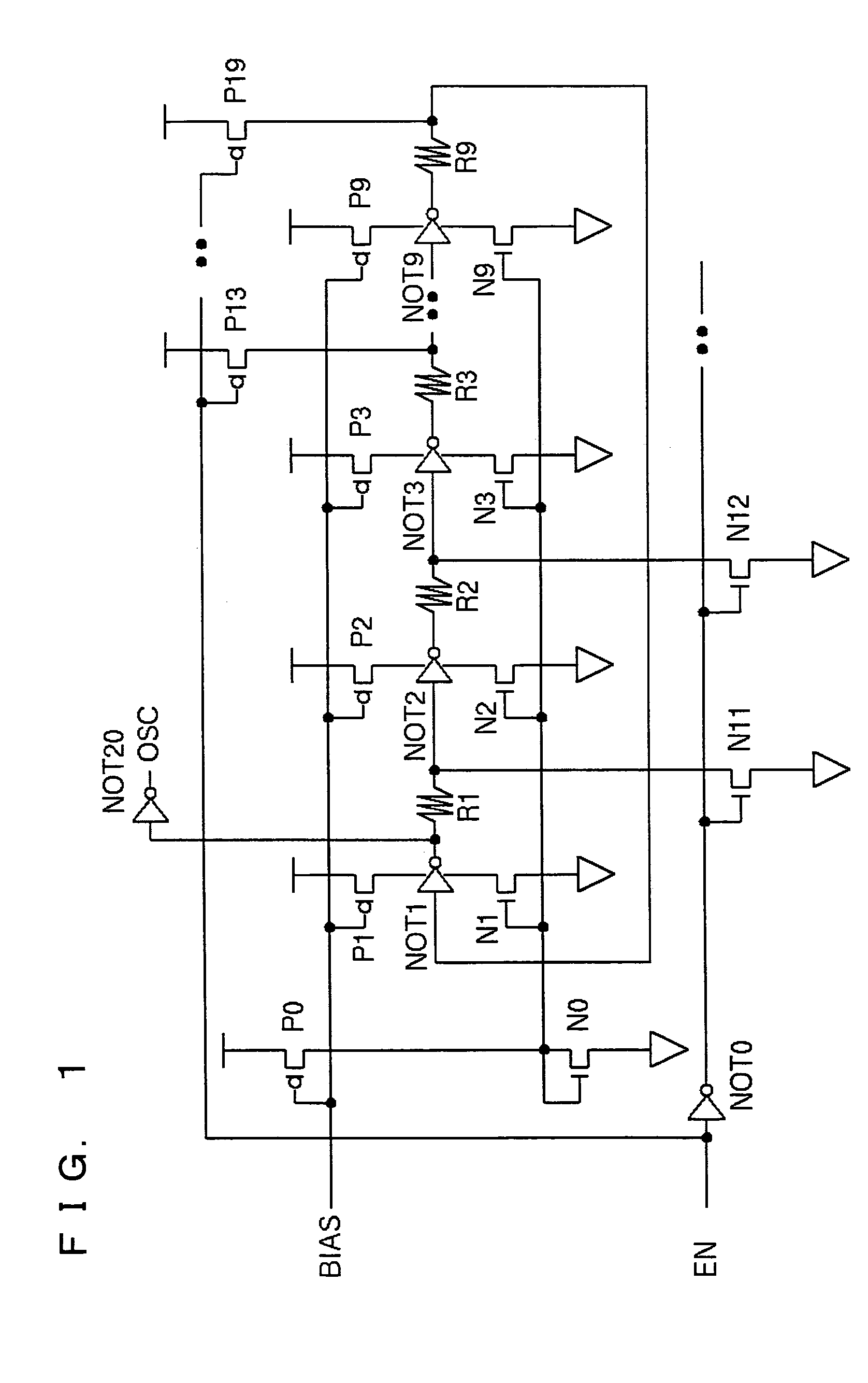 Oscillating circuit, booster circuit, nonvolatile memory device, and semiconductor device