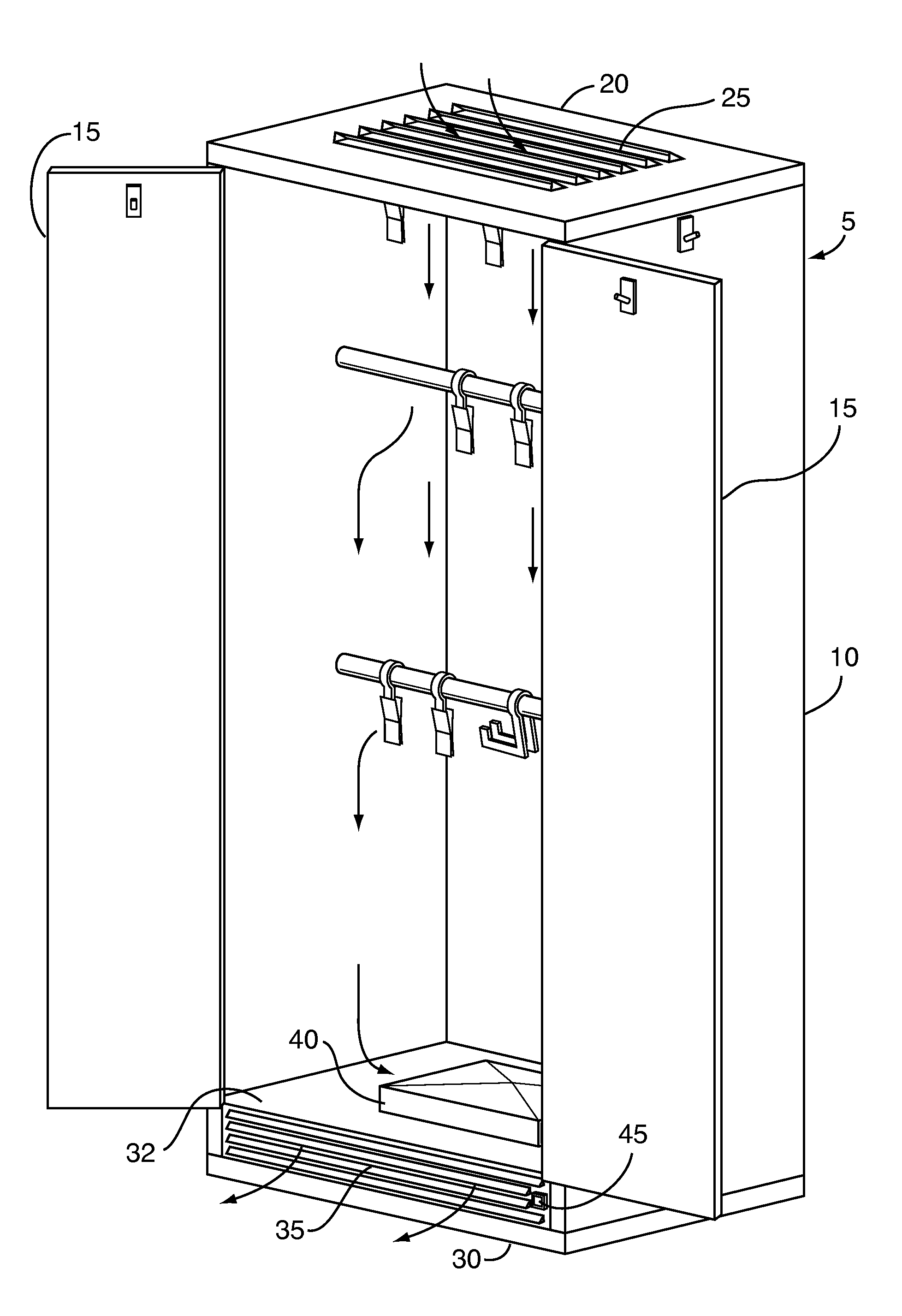 Drying cabinet for clothing and sports equipment