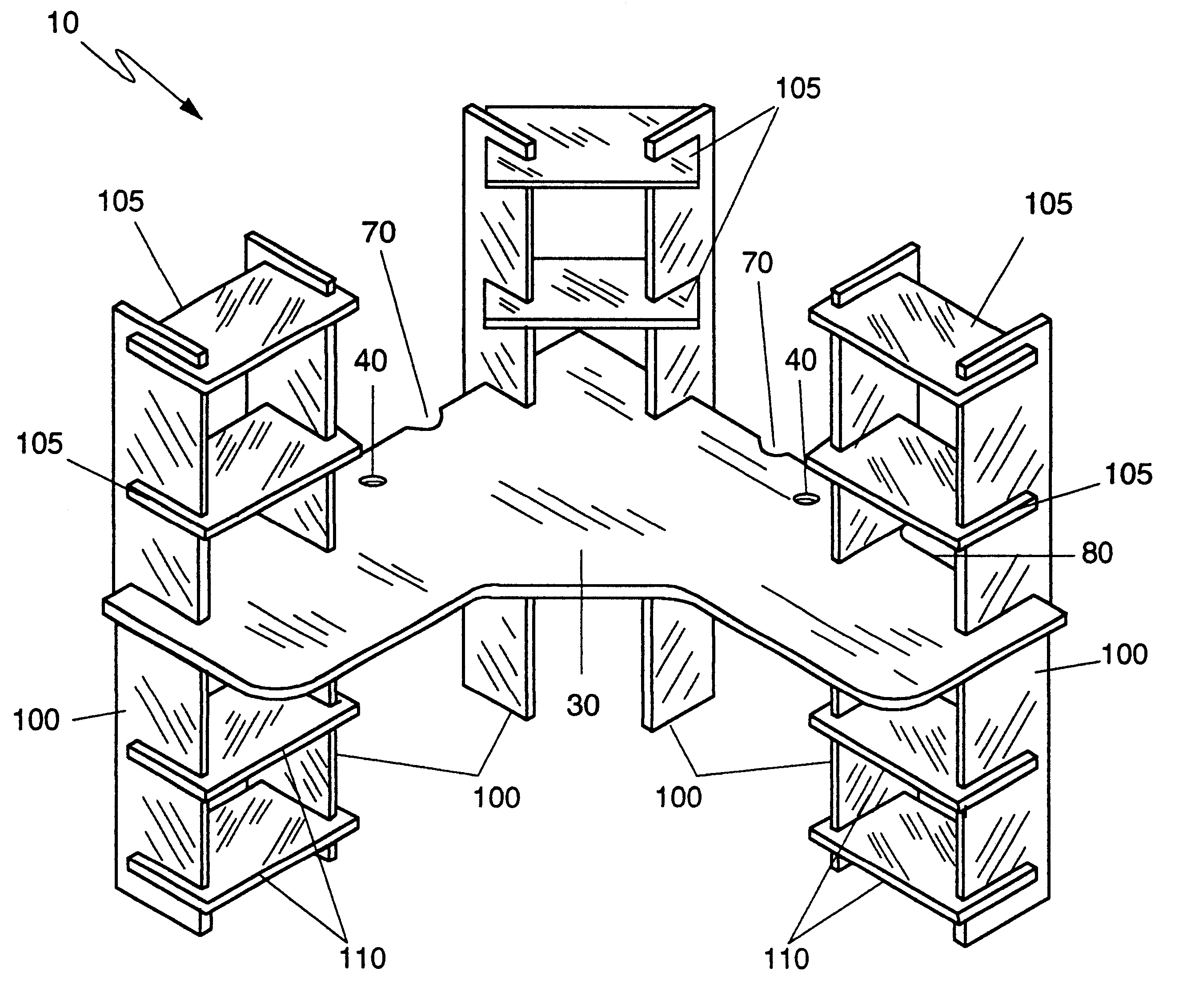 Portable, wooden computer desk