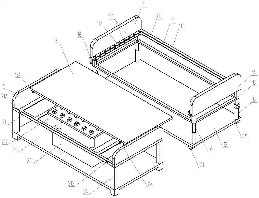 Surgical stretcher and matched sickbed convenient for patient transfer