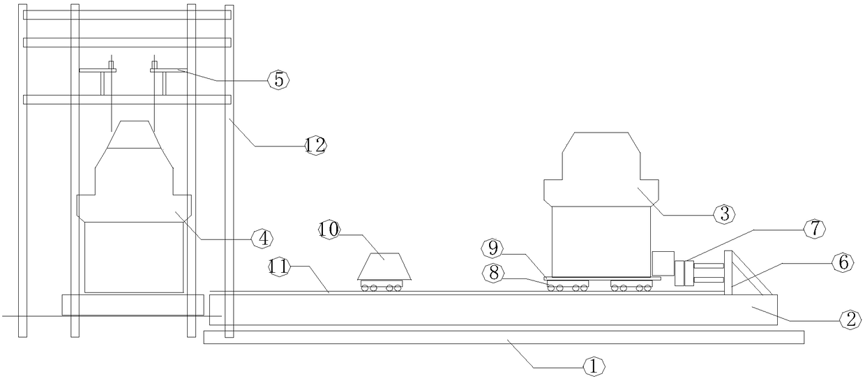 Off-line assembly and push-conveying method of large-capacity blast furnace body