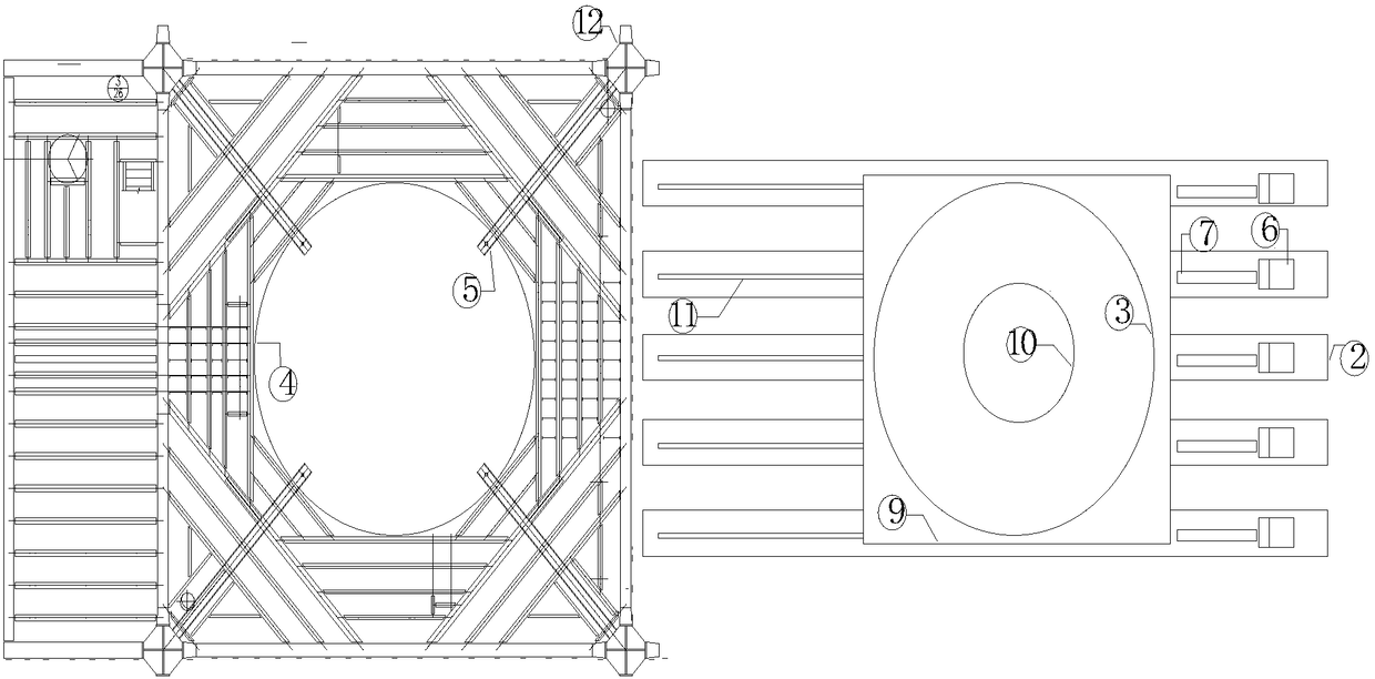 Off-line assembly and push-conveying method of large-capacity blast furnace body