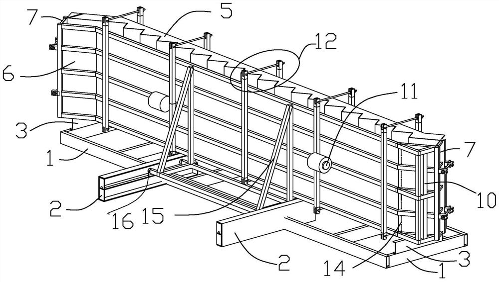 Vibrating automatic precast prestressed concrete stair mold and making method