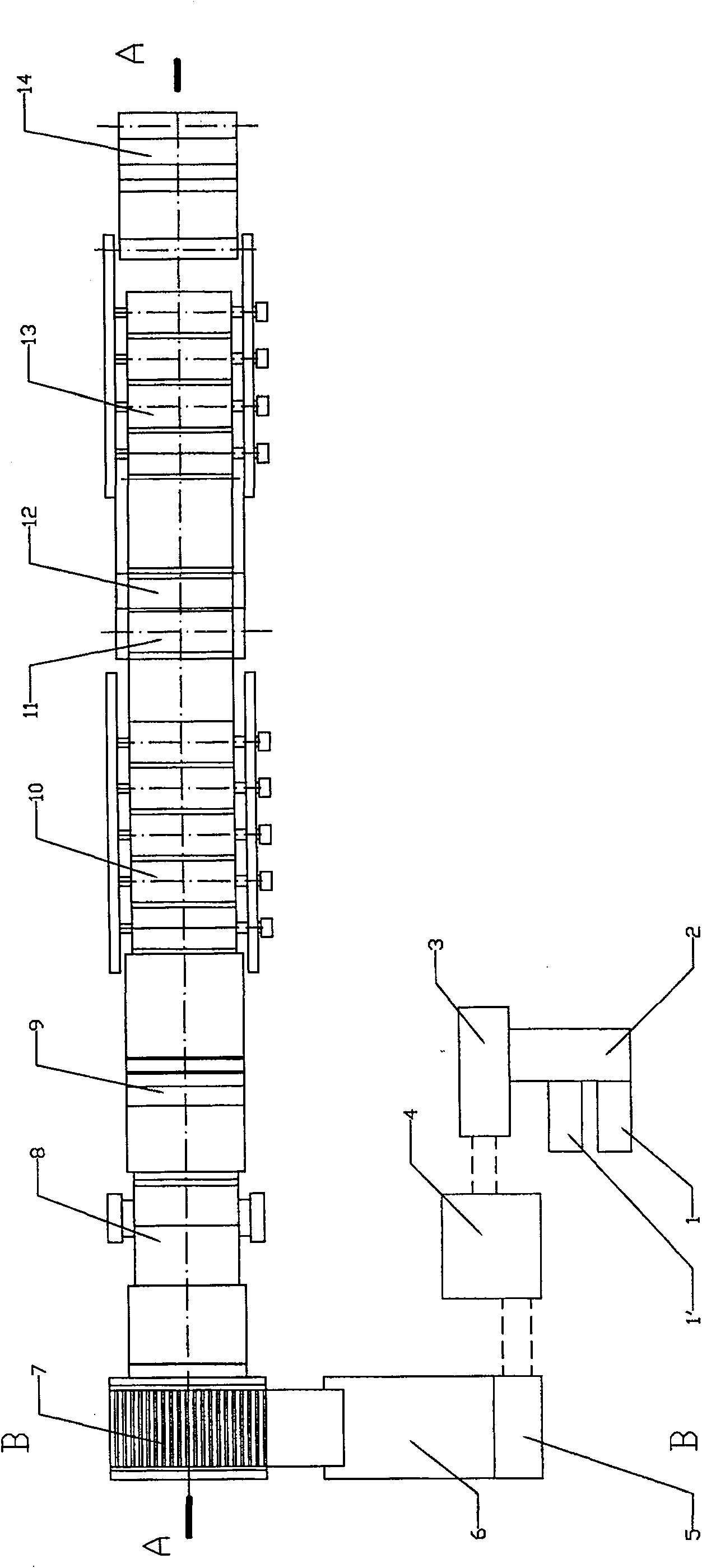 Device for preparing environment-friendly type bast fiber film