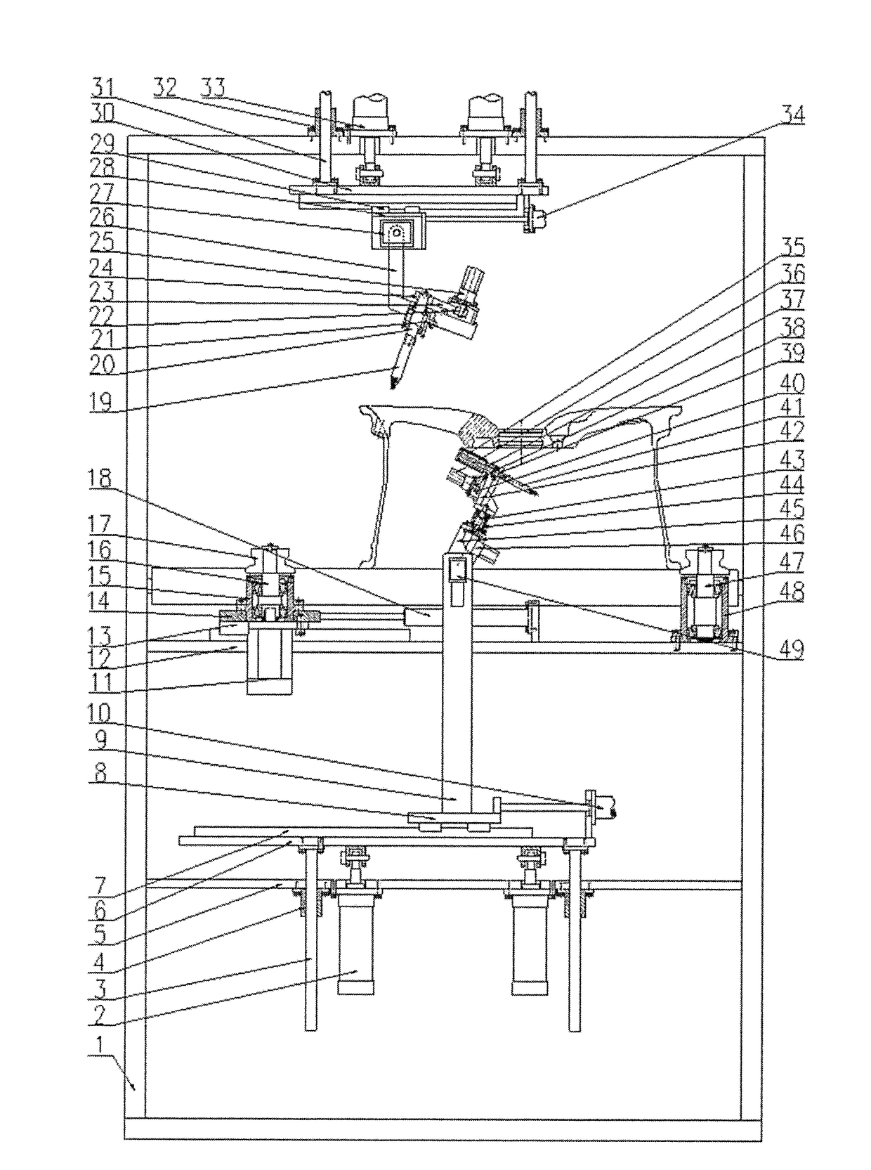 Multi-station wheel burr removing device