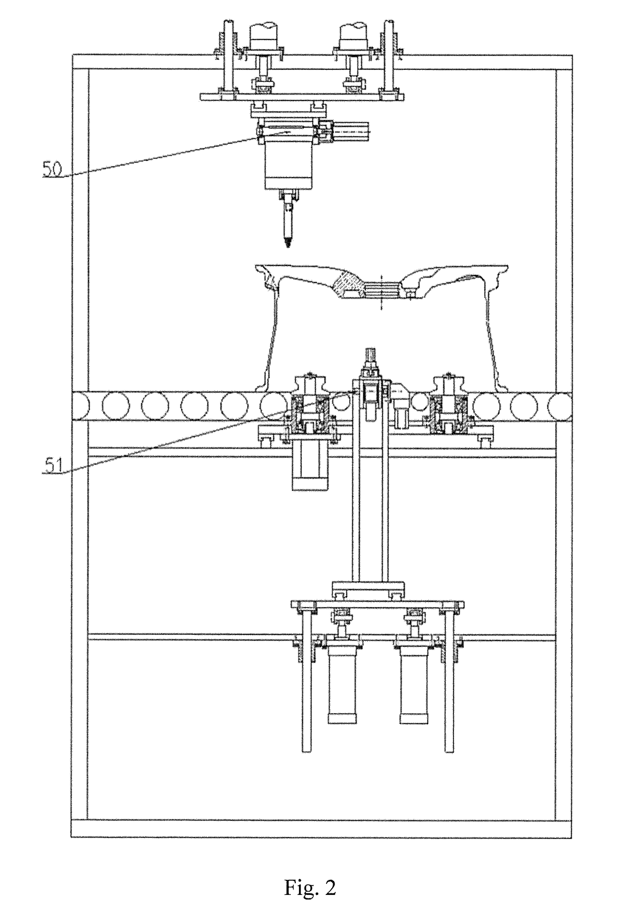 Multi-station wheel burr removing device