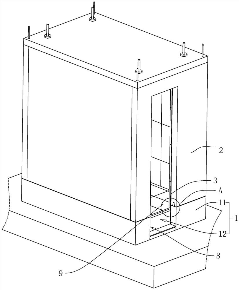 Assembled toilet side bottom connecting structure