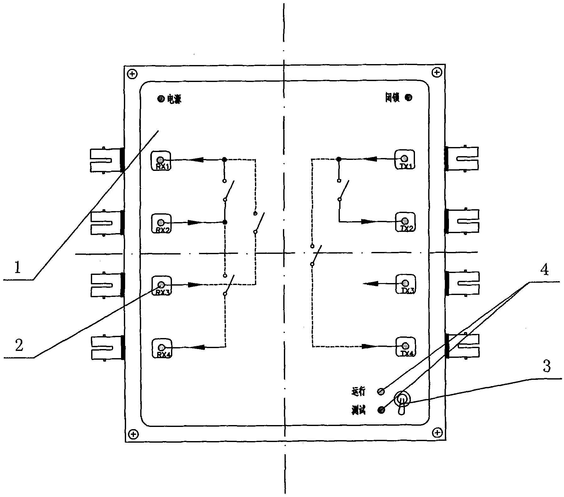 Optical path switching interface mechanism for fiber channel test of relay protection device