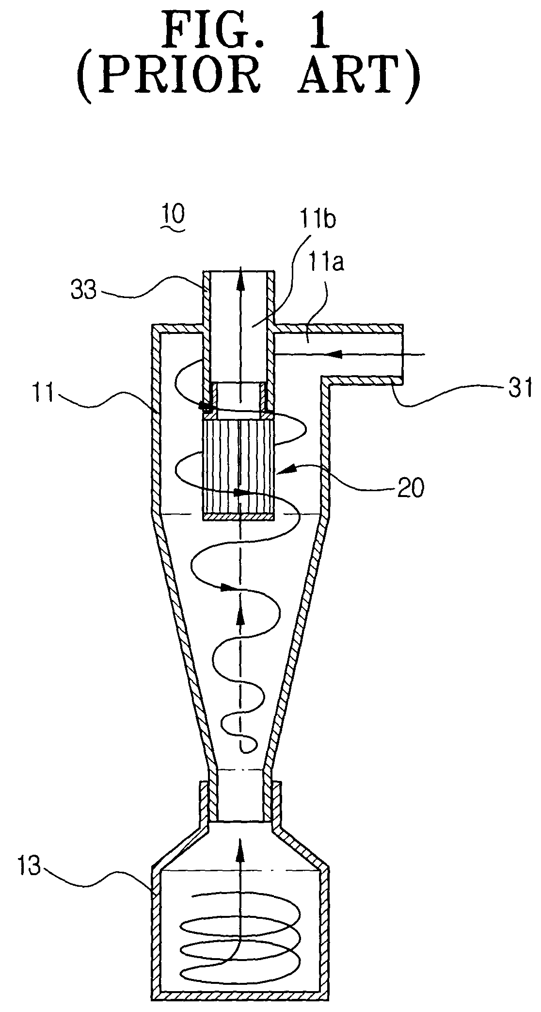 Dust collecting apparatus for cyclone type vacuum cleaner