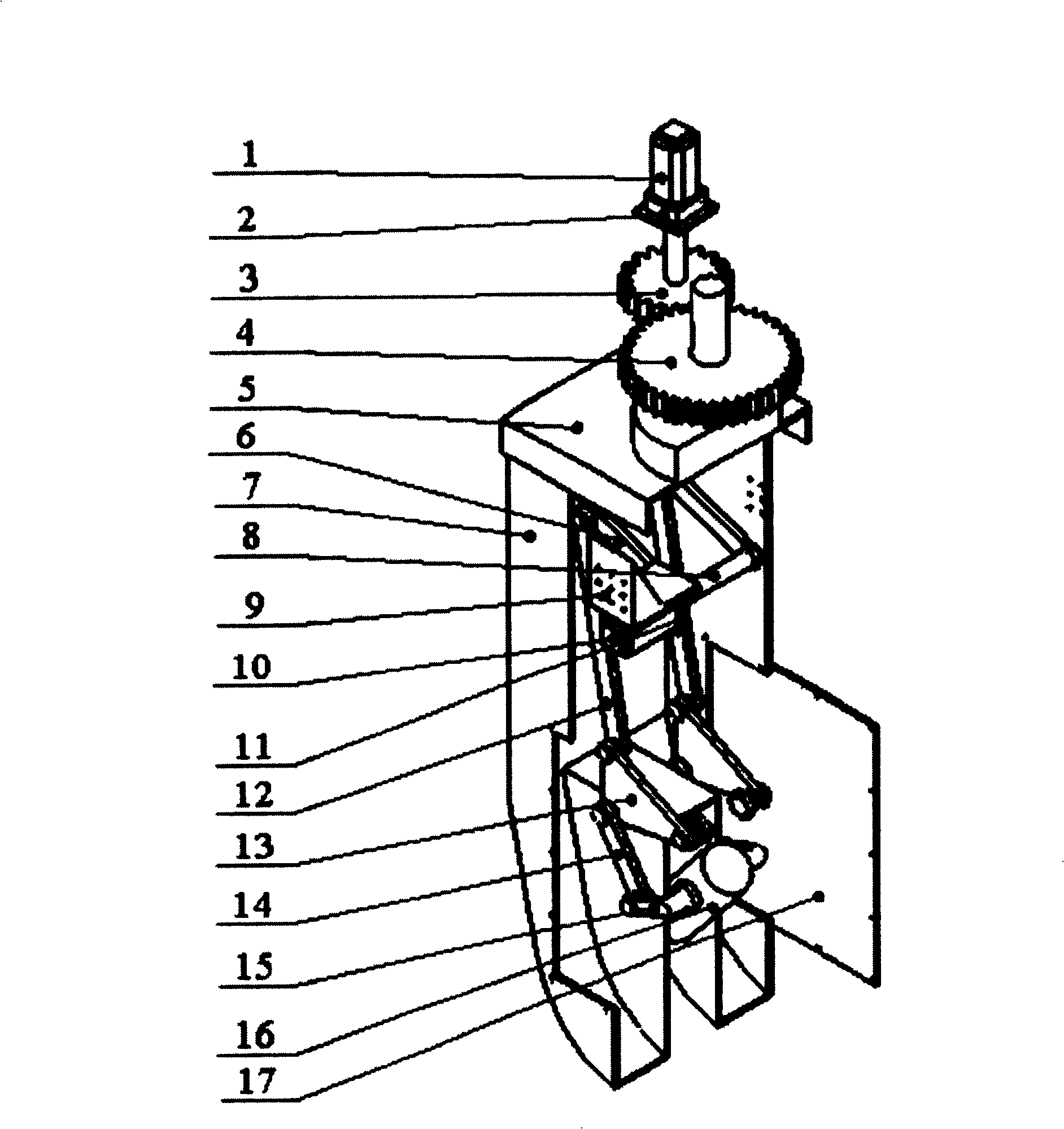 Six-rod whole hinge single-row drive type double pendulum angle milling head